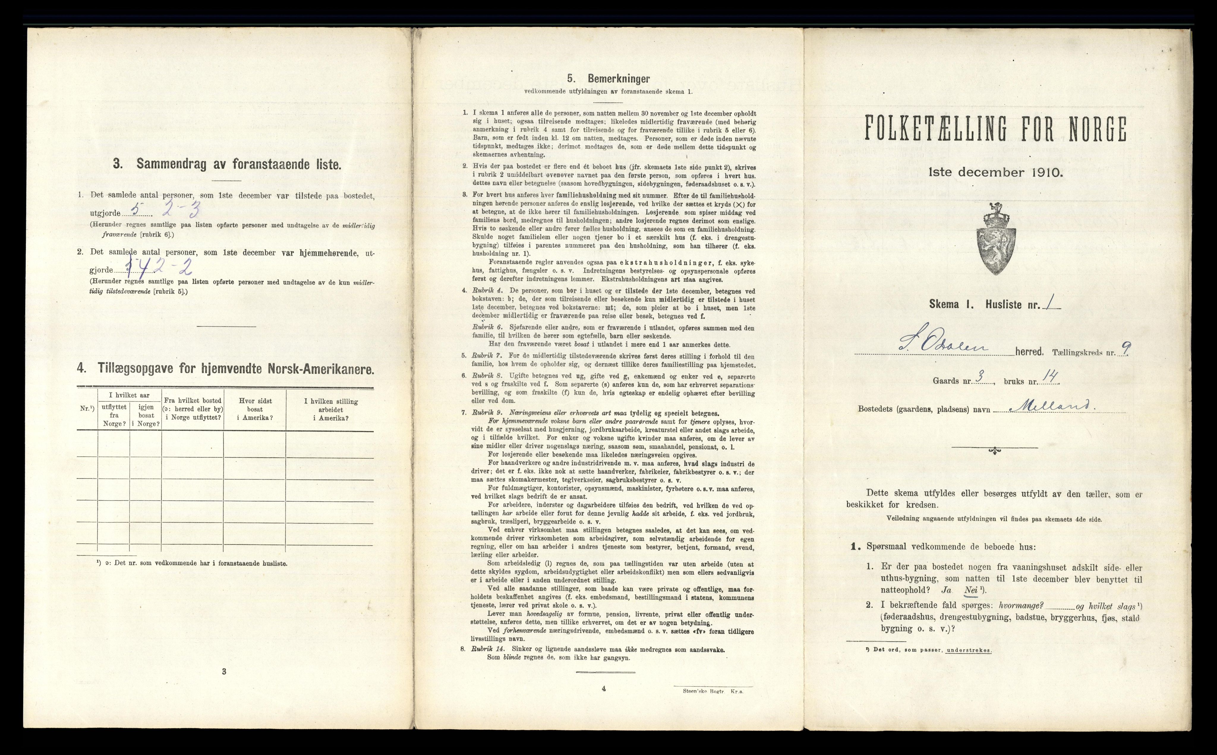 RA, 1910 census for Sør-Odal, 1910, p. 1492