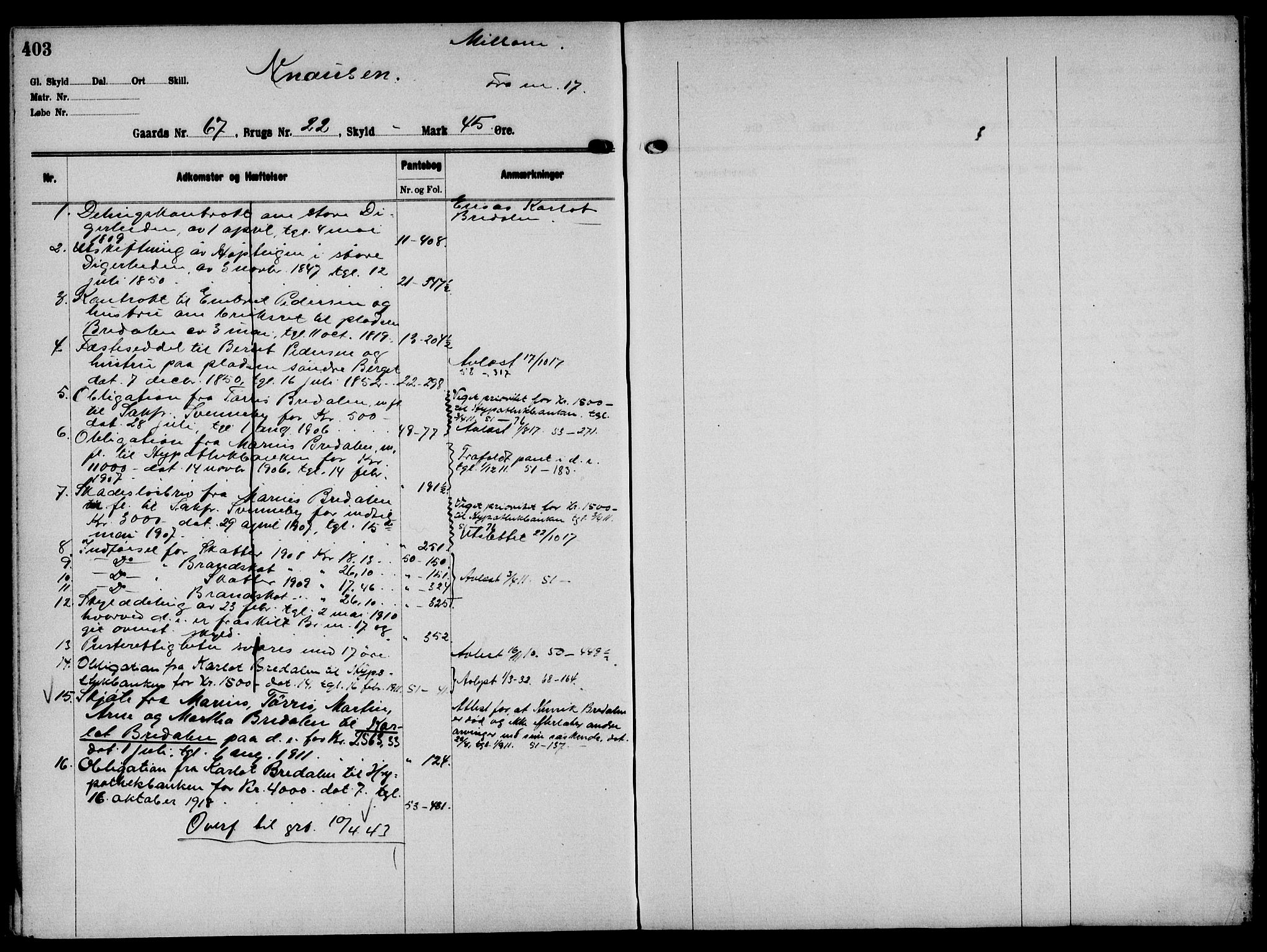 Solør tingrett, AV/SAH-TING-008/H/Ha/Hak/L0005: Mortgage register no. V, 1900-1935, p. 403