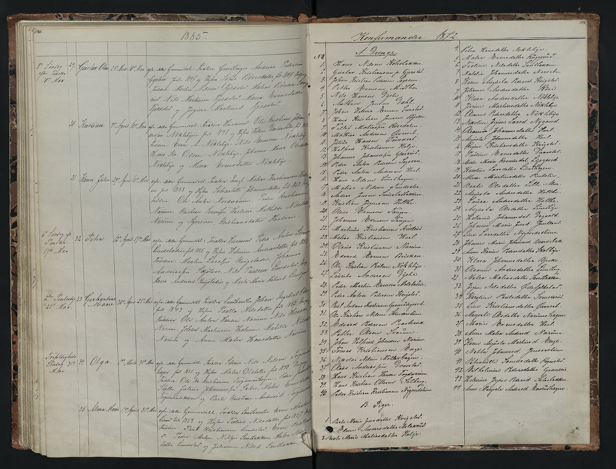 Vestre Toten prestekontor, AV/SAH-PREST-108/H/Ha/Hab/L0007: Parish register (copy) no. 7, 1872-1900, p. 170-171