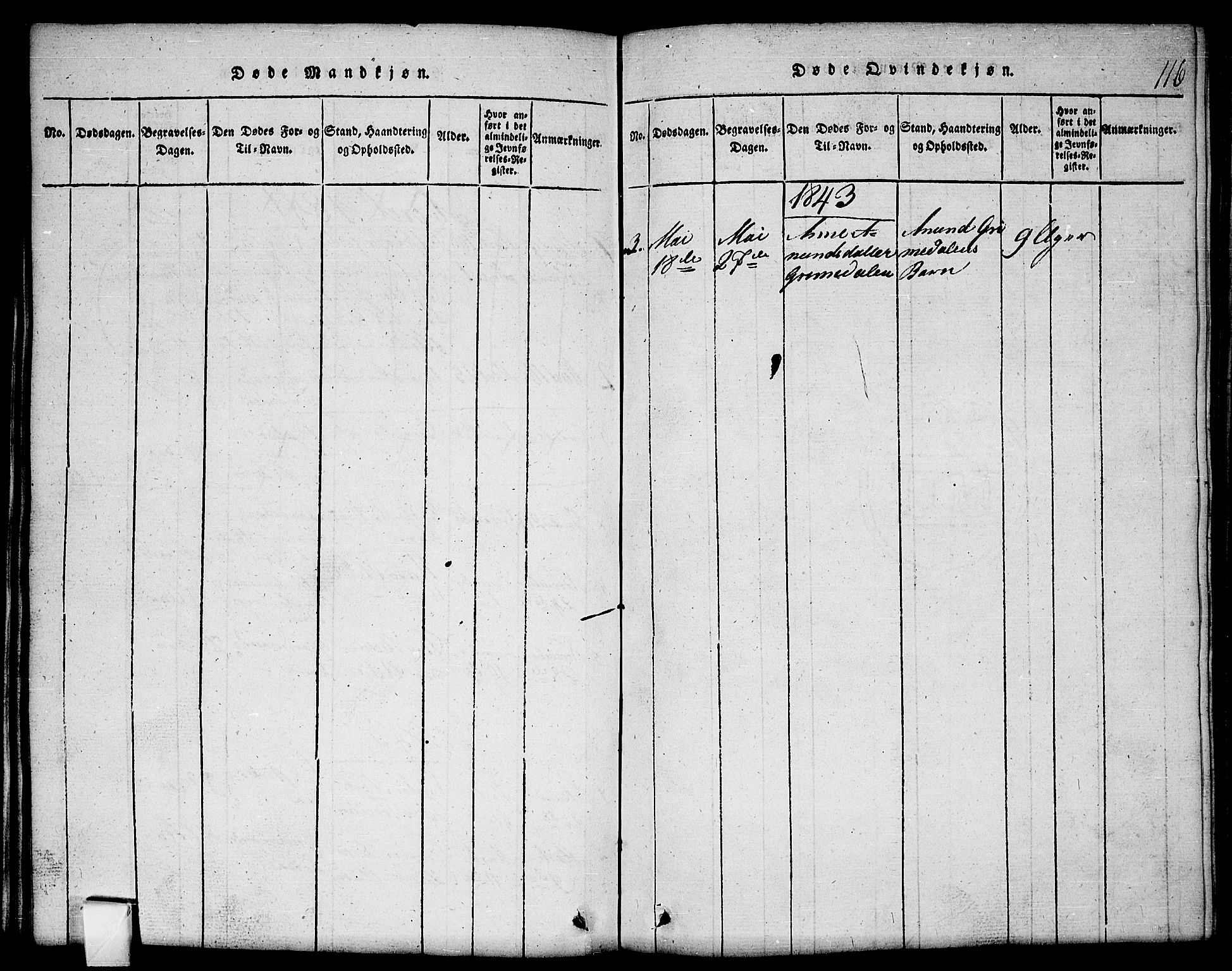 Mo kirkebøker, AV/SAKO-A-286/G/Gb/L0001: Parish register (copy) no. II 1, 1814-1843, p. 116