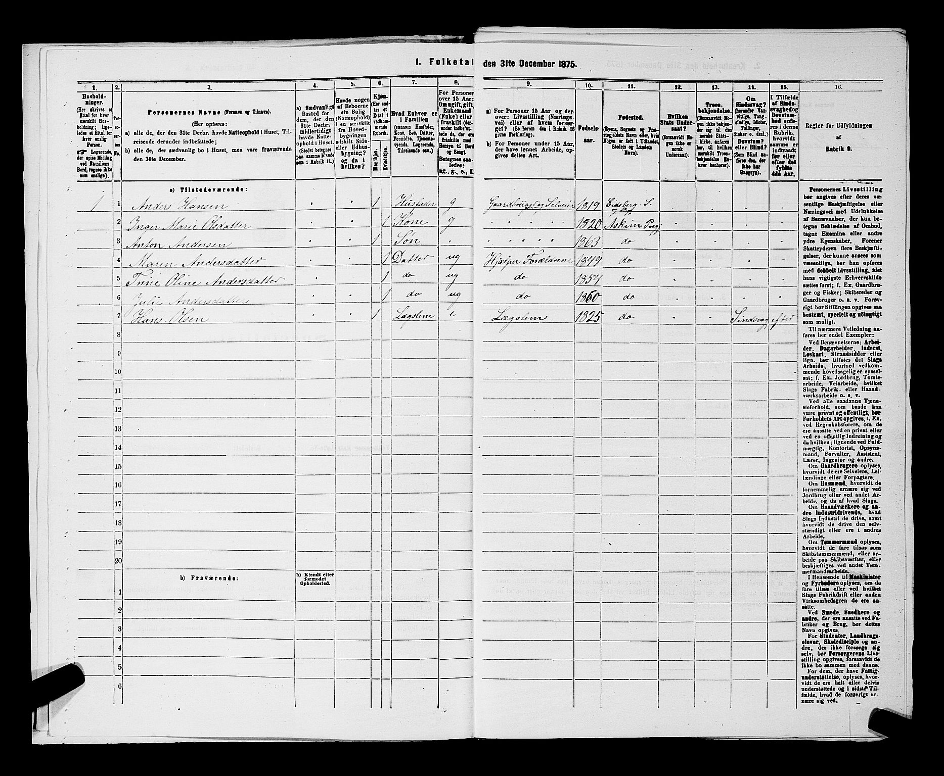 RA, 1875 census for 0124P Askim, 1875, p. 432