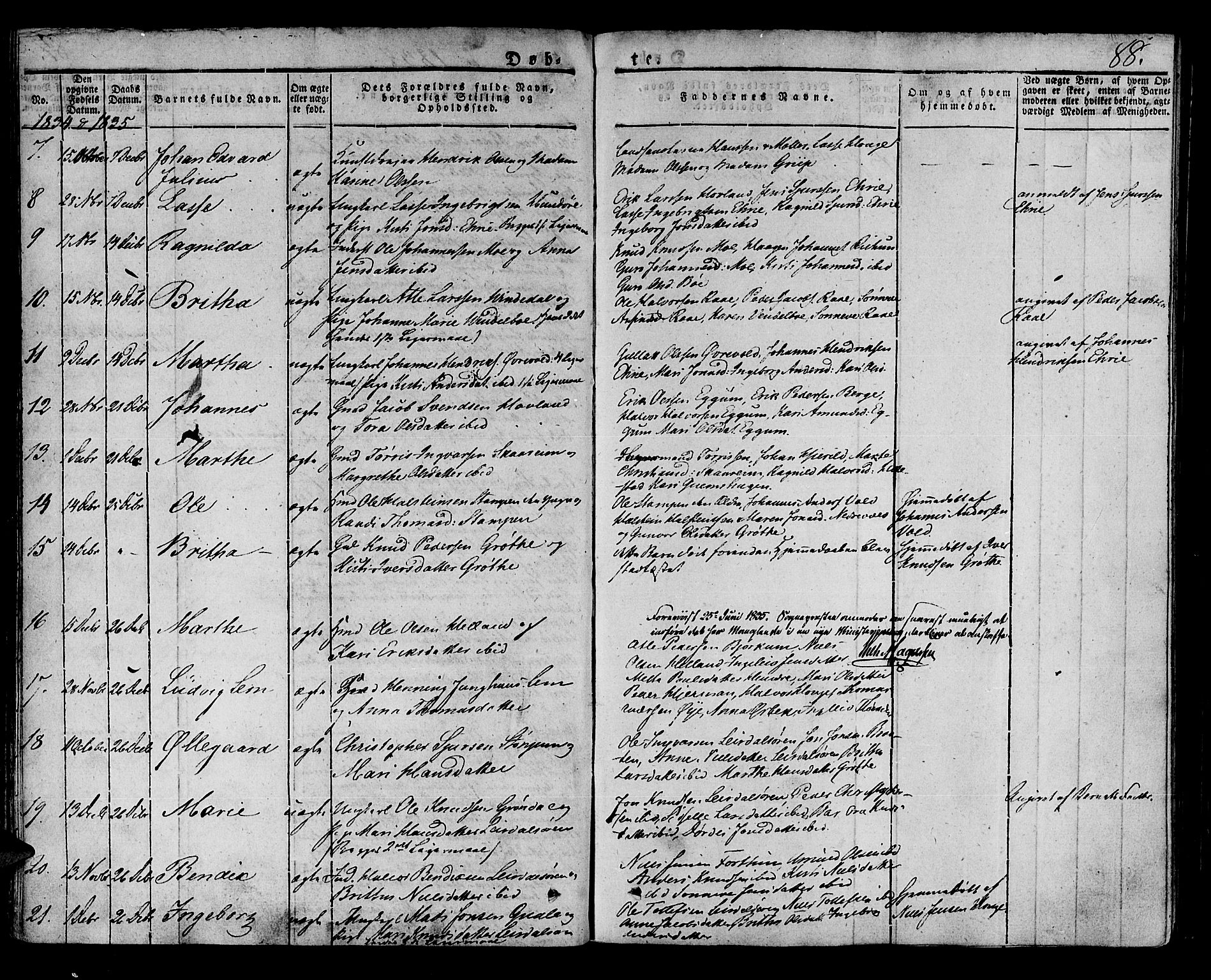 Lærdal sokneprestembete, AV/SAB-A-81201: Parish register (official) no. A 5, 1822-1834, p. 88