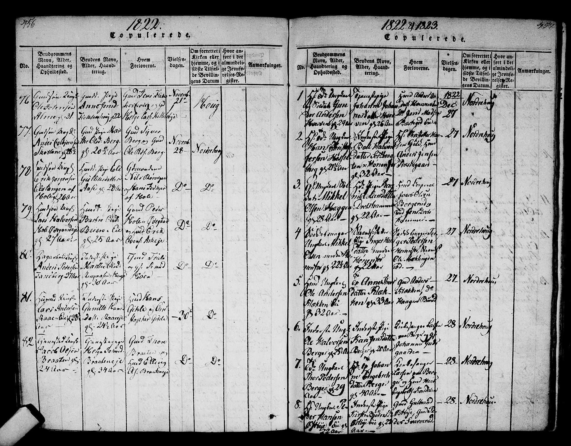 Norderhov kirkebøker, AV/SAKO-A-237/F/Fa/L0008: Parish register (official) no. 8, 1814-1833, p. 456-457