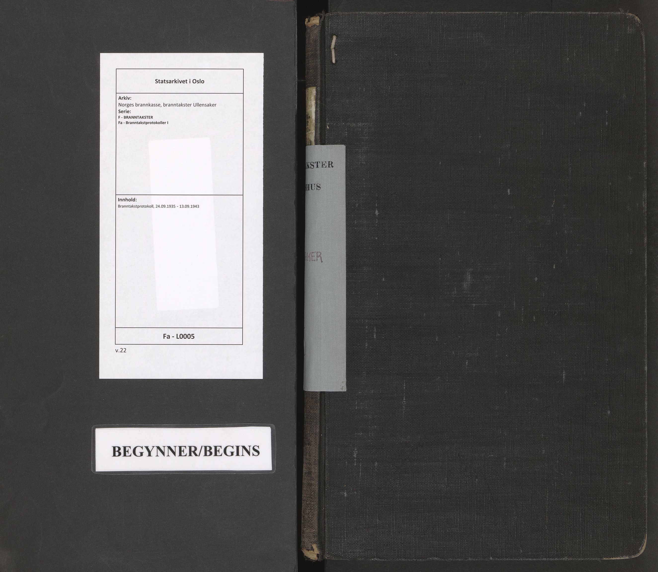 Norges brannkasse, branntakster Ullensaker, SAO/A-11399/F/Fa/L0005: Branntakstprotokoll, 1935-1943