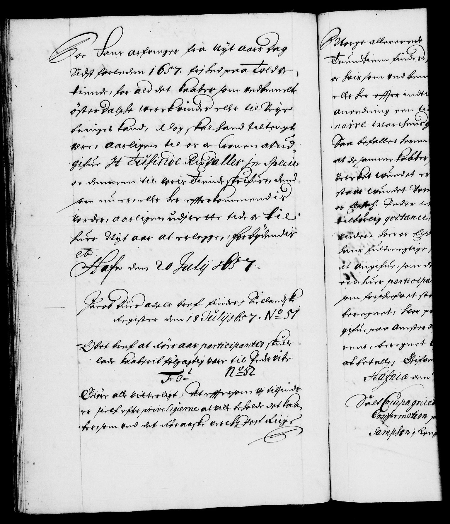 Danske Kanselli 1572-1799, RA/EA-3023/F/Fc/Fca/Fcaa/L0009: Norske registre (mikrofilm), 1657-1660, p. 43b