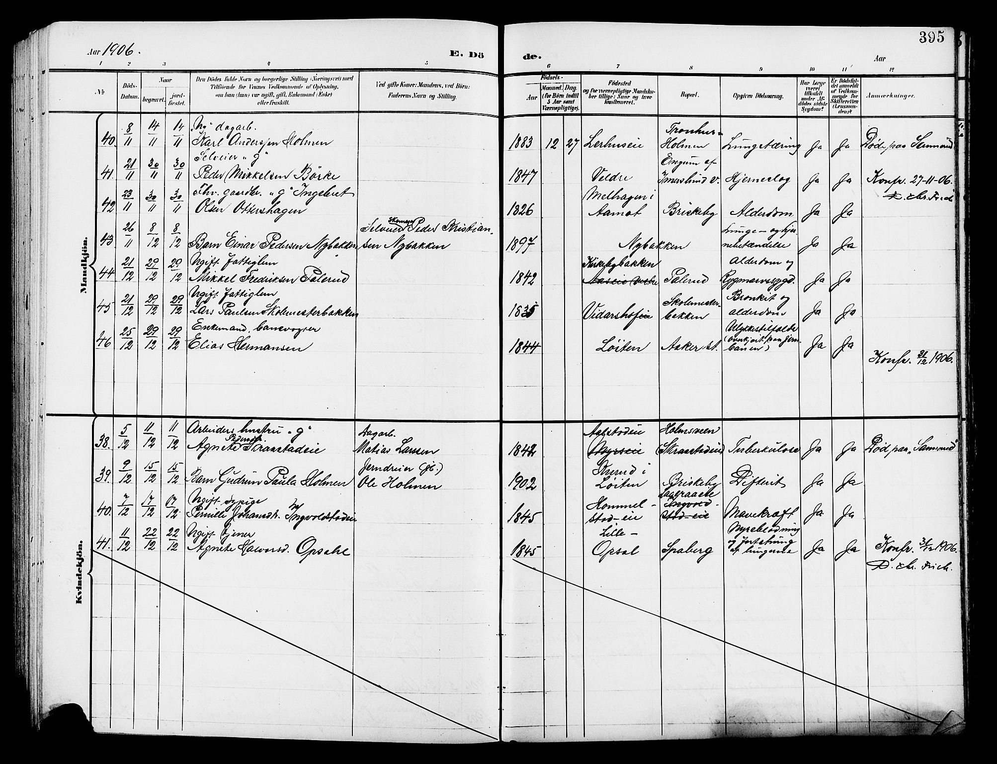 Vang prestekontor, Hedmark, SAH/PREST-008/H/Ha/Hab/L0014: Parish register (copy) no. 14, 1896-1914, p. 395