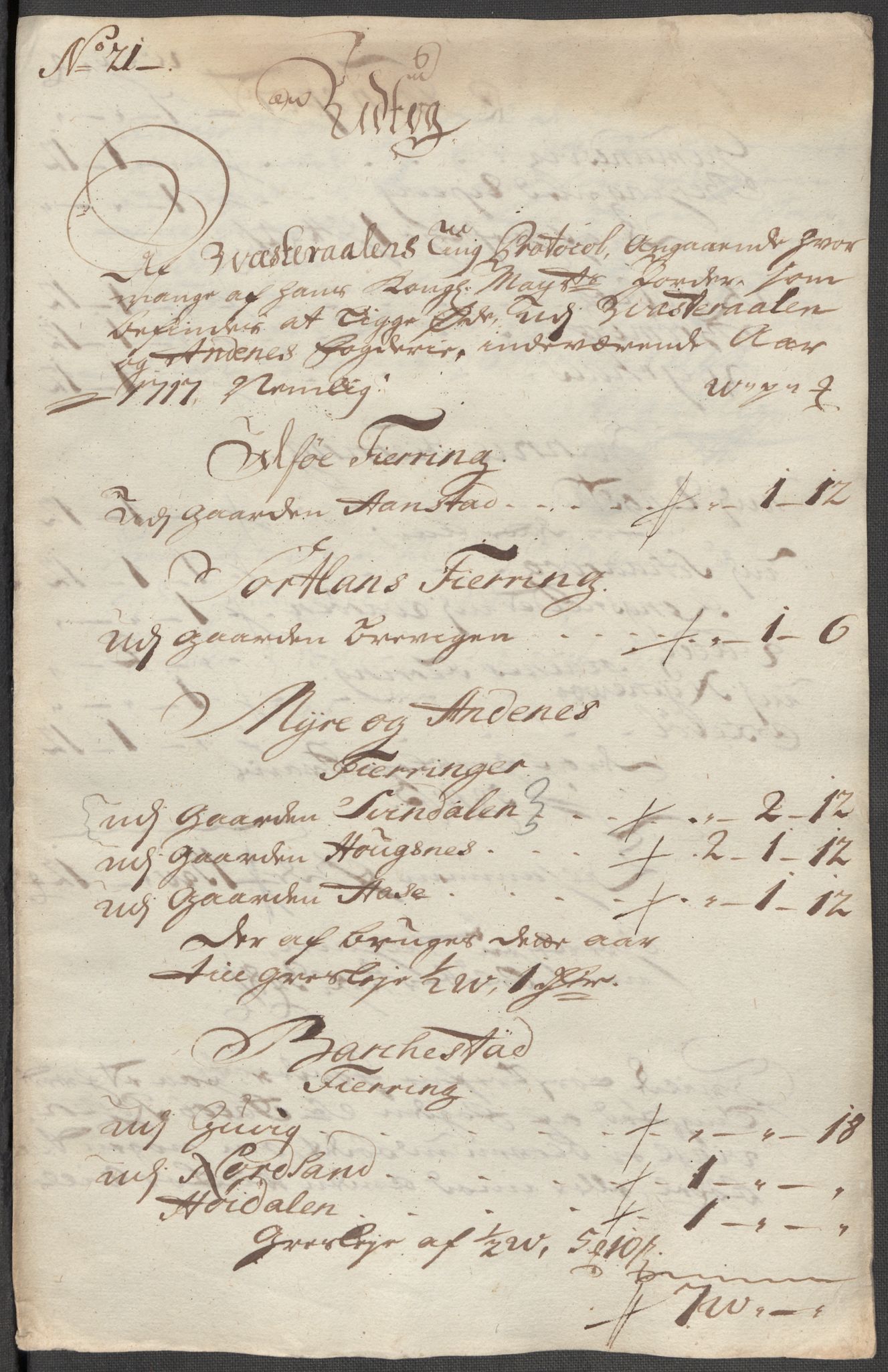 Rentekammeret inntil 1814, Reviderte regnskaper, Fogderegnskap, AV/RA-EA-4092/R67/L4683: Fogderegnskap Vesterålen, Andenes og Lofoten, 1717, p. 158