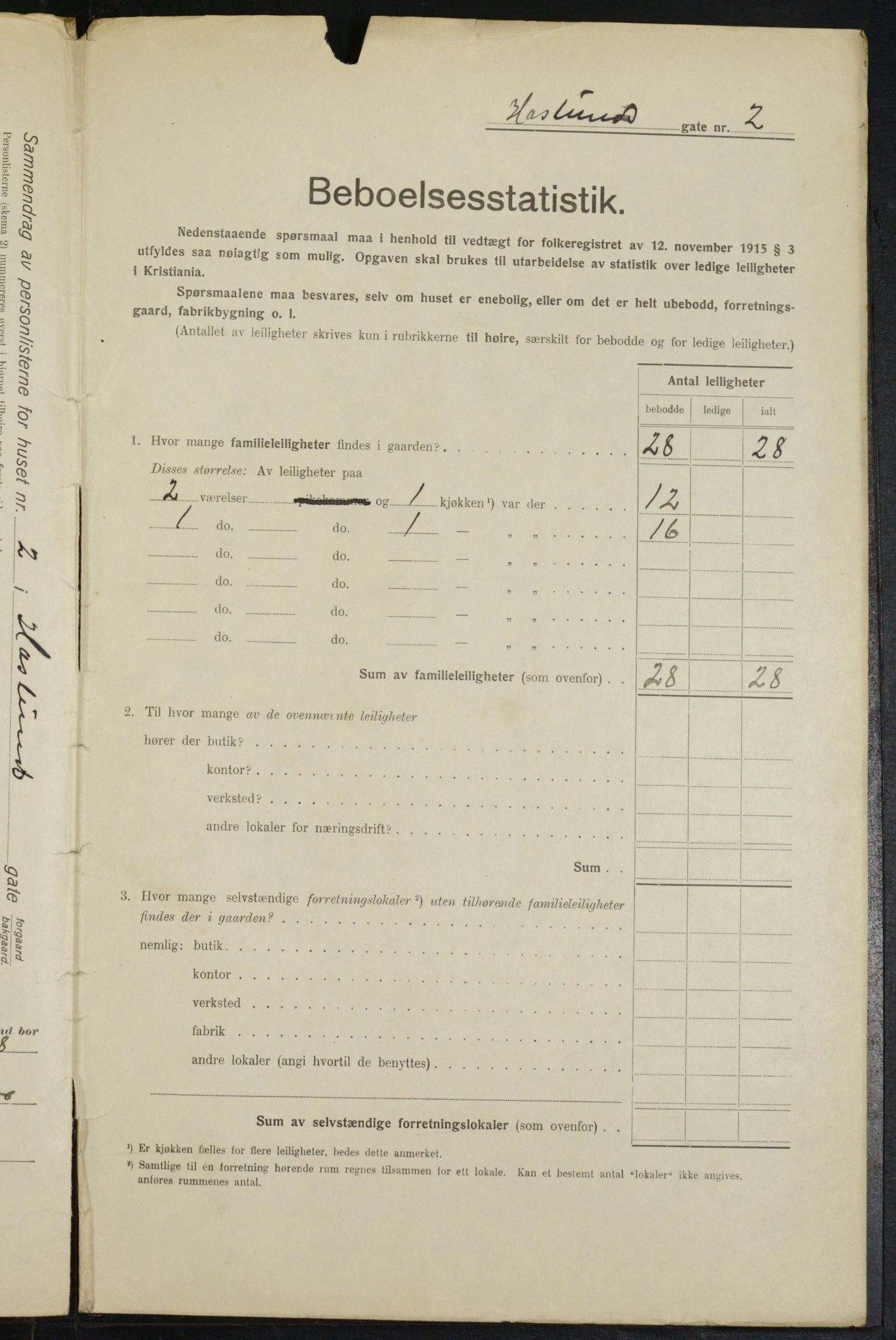 OBA, Municipal Census 1916 for Kristiania, 1916, p. 27148