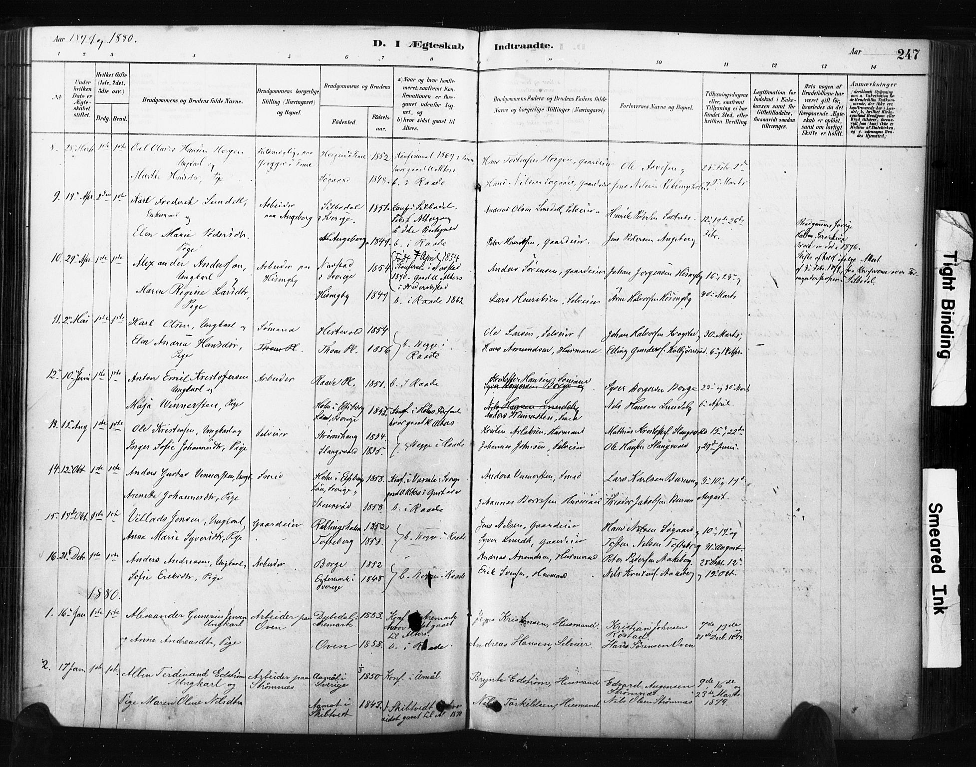 Råde prestekontor kirkebøker, SAO/A-2009/F/Fa/L0007: Parish register (official) no. 7, 1878-1902, p. 247