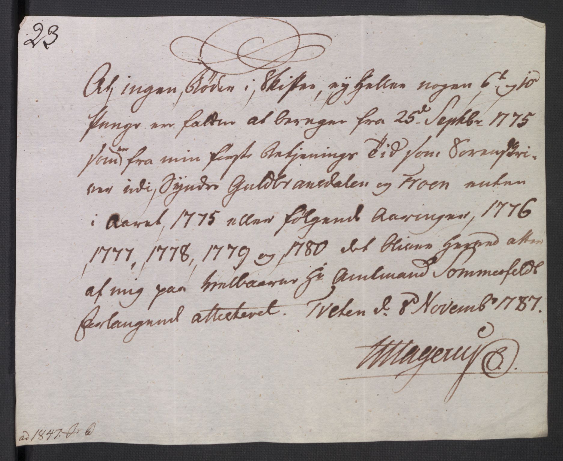 Rentekammeret inntil 1814, Reviderte regnskaper, Mindre regnskaper, AV/RA-EA-4068/Rb/L0014: Opplands amt, 1771-1779, p. 885