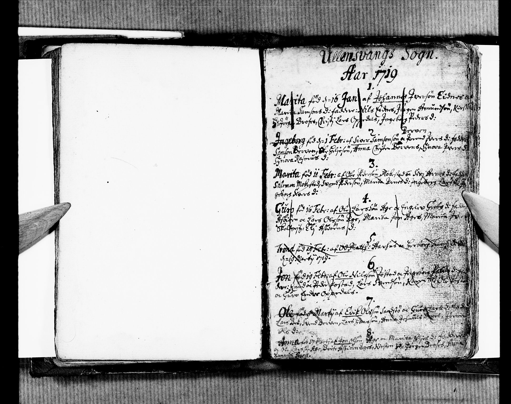 Ullensvang sokneprestembete, AV/SAB-A-78701/H/Haa: Parish register (official) no. A 3 / 1, 1719-1733