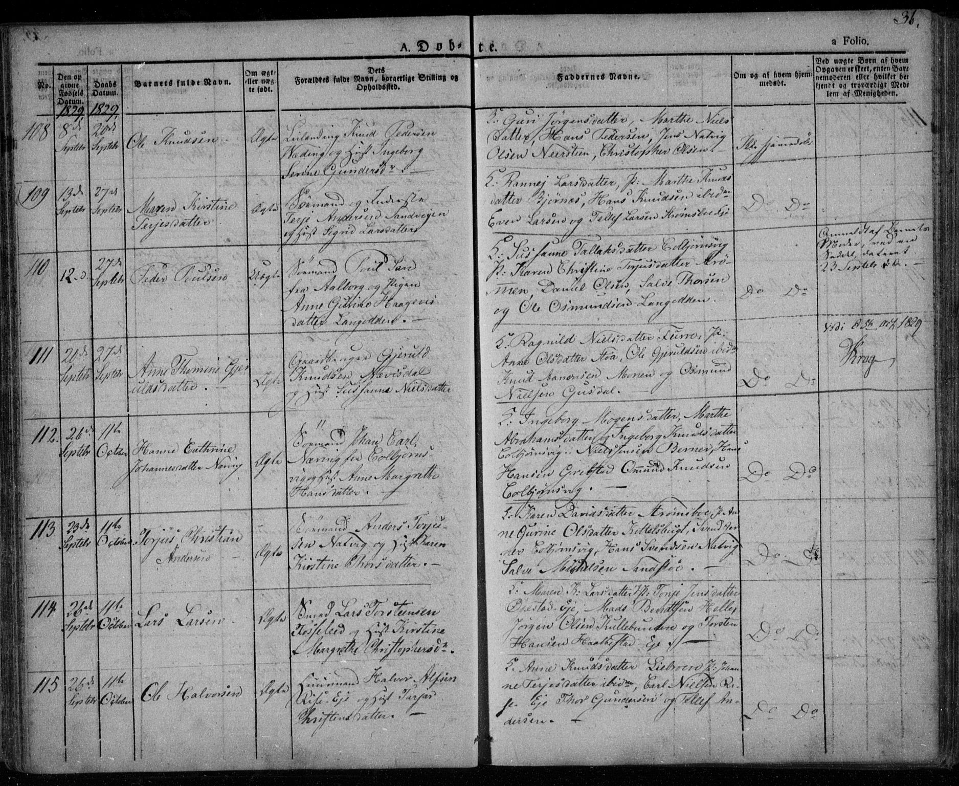 Øyestad sokneprestkontor, AV/SAK-1111-0049/F/Fa/L0013: Parish register (official) no. A 13, 1827-1842, p. 36