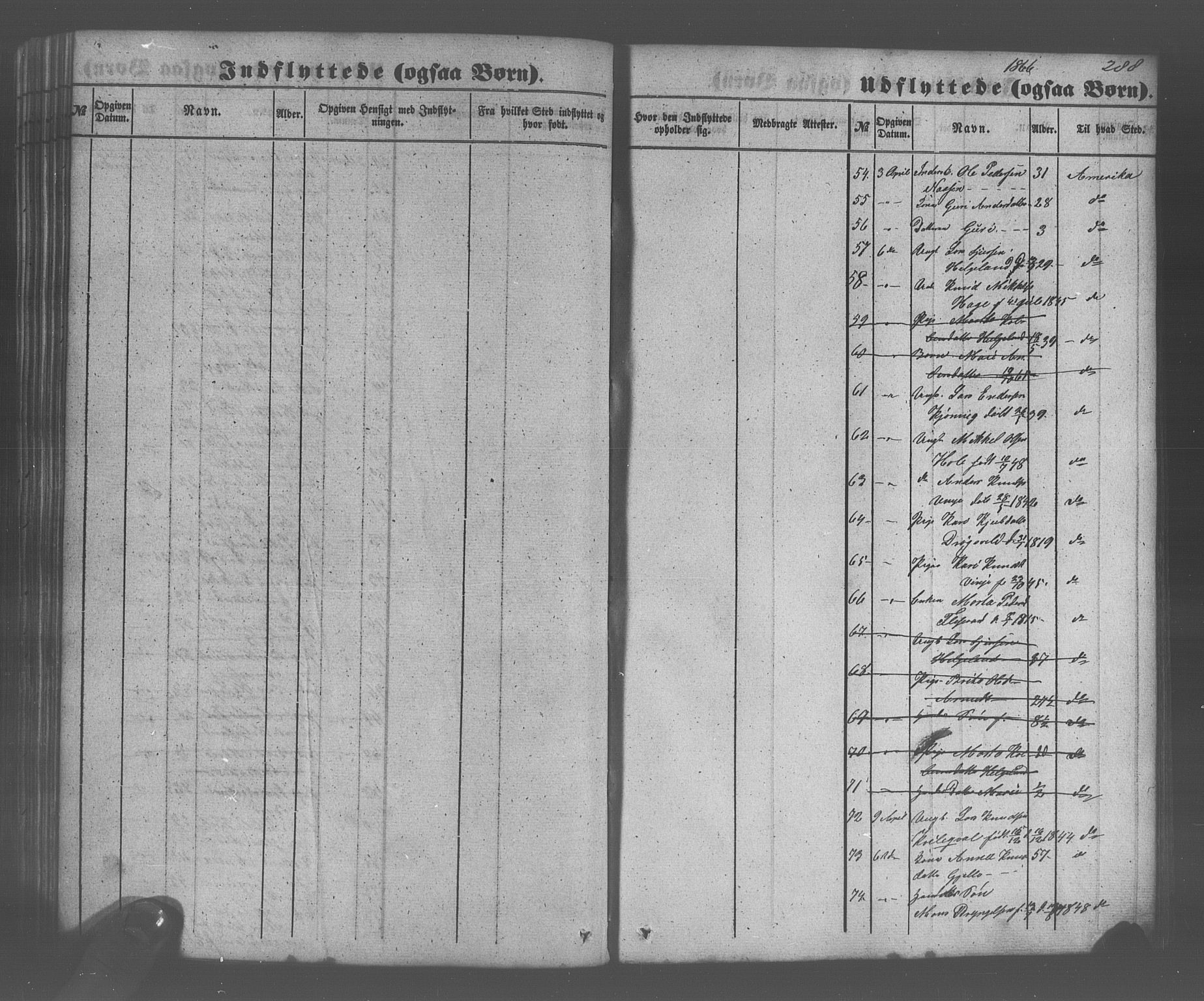 Voss sokneprestembete, SAB/A-79001/H/Haa: Parish register (official) no. A 20, 1855-1886, p. 288