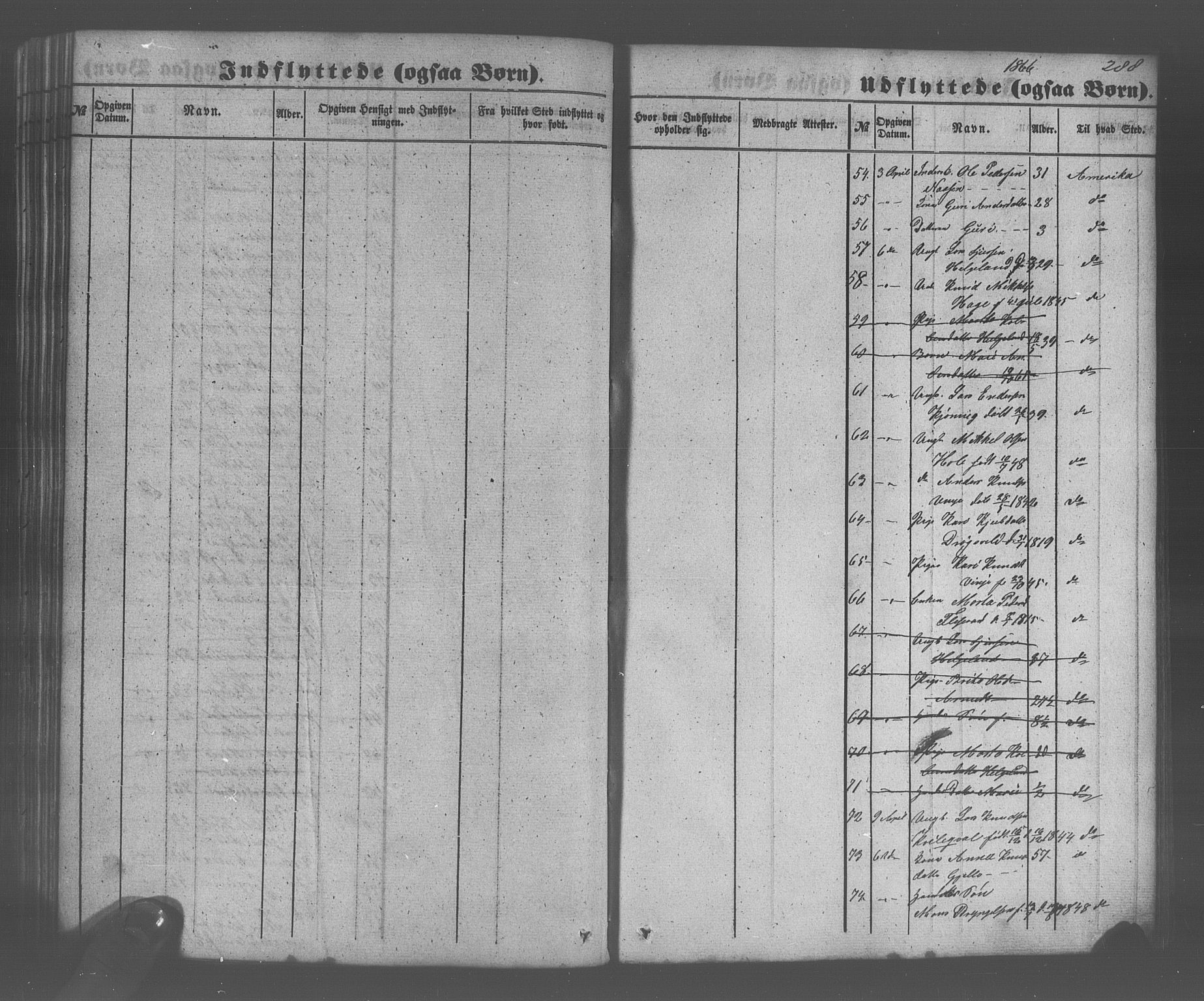 Voss sokneprestembete, AV/SAB-A-79001/H/Haa: Parish register (official) no. A 20, 1855-1886, p. 288