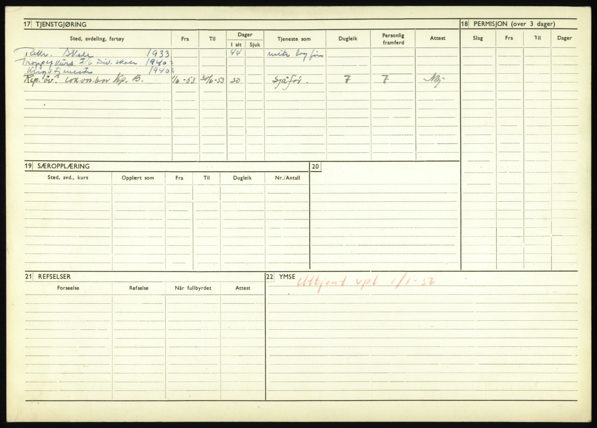 Forsvaret, Troms infanteriregiment nr. 16, AV/RA-RAFA-3146/P/Pa/L0017: Rulleblad for regimentets menige mannskaper, årsklasse 1933, 1933, p. 1364