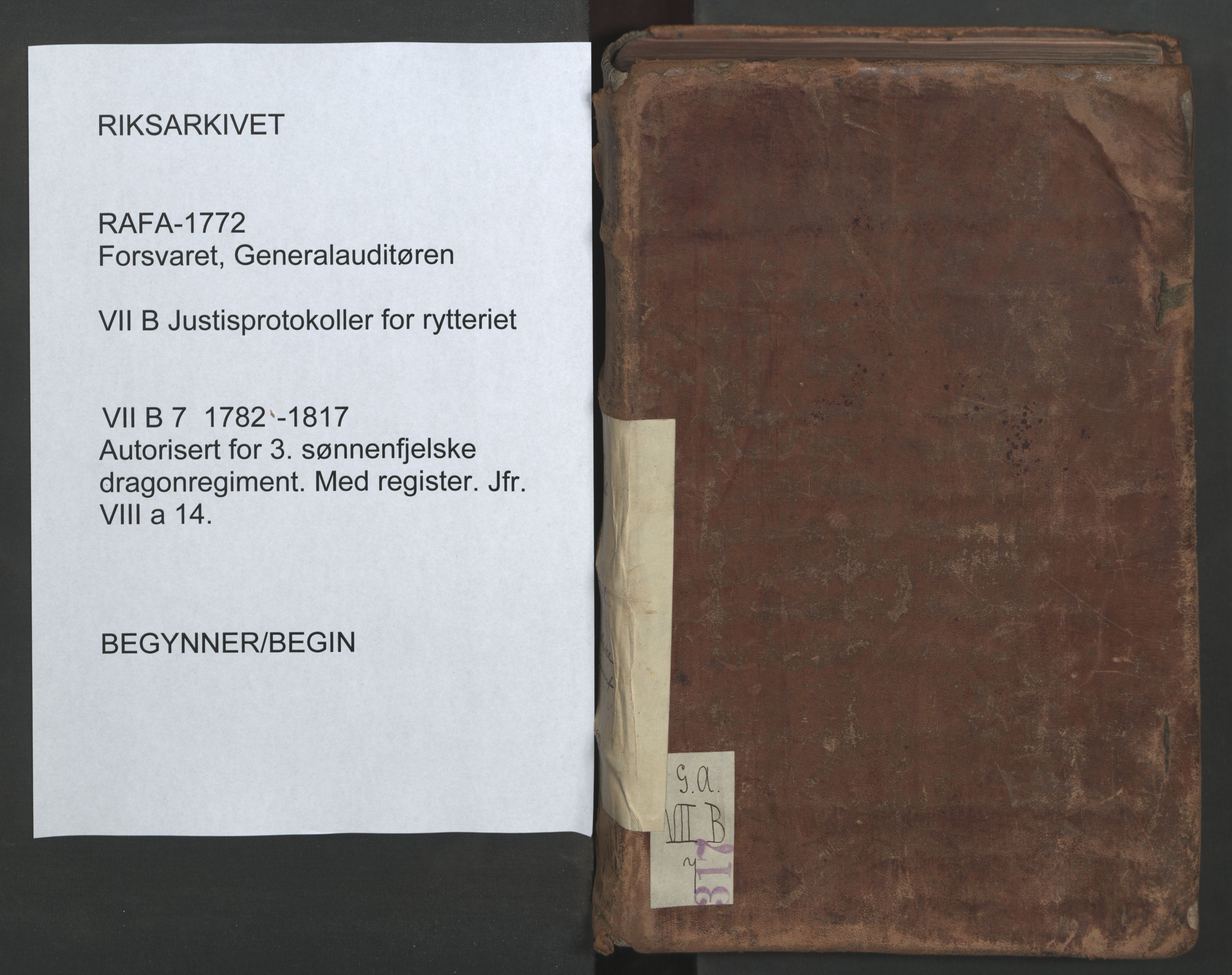 Forsvaret, Generalauditøren, RA/RAFA-1772/F/Fg/Fgb/L0007: Justitsprotokoller, 1782-1817