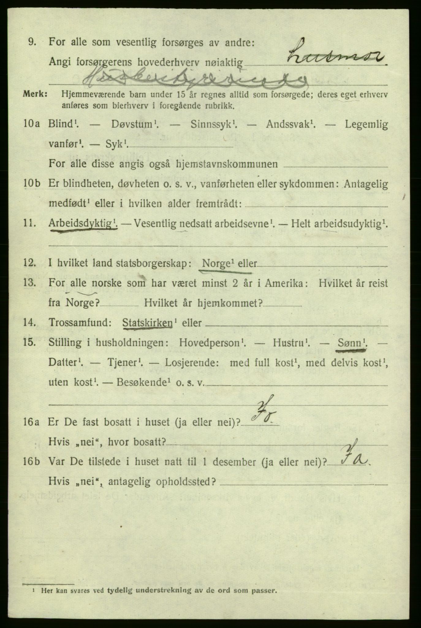 SAO, 1920 census for Fredrikshald, 1920, p. 8537