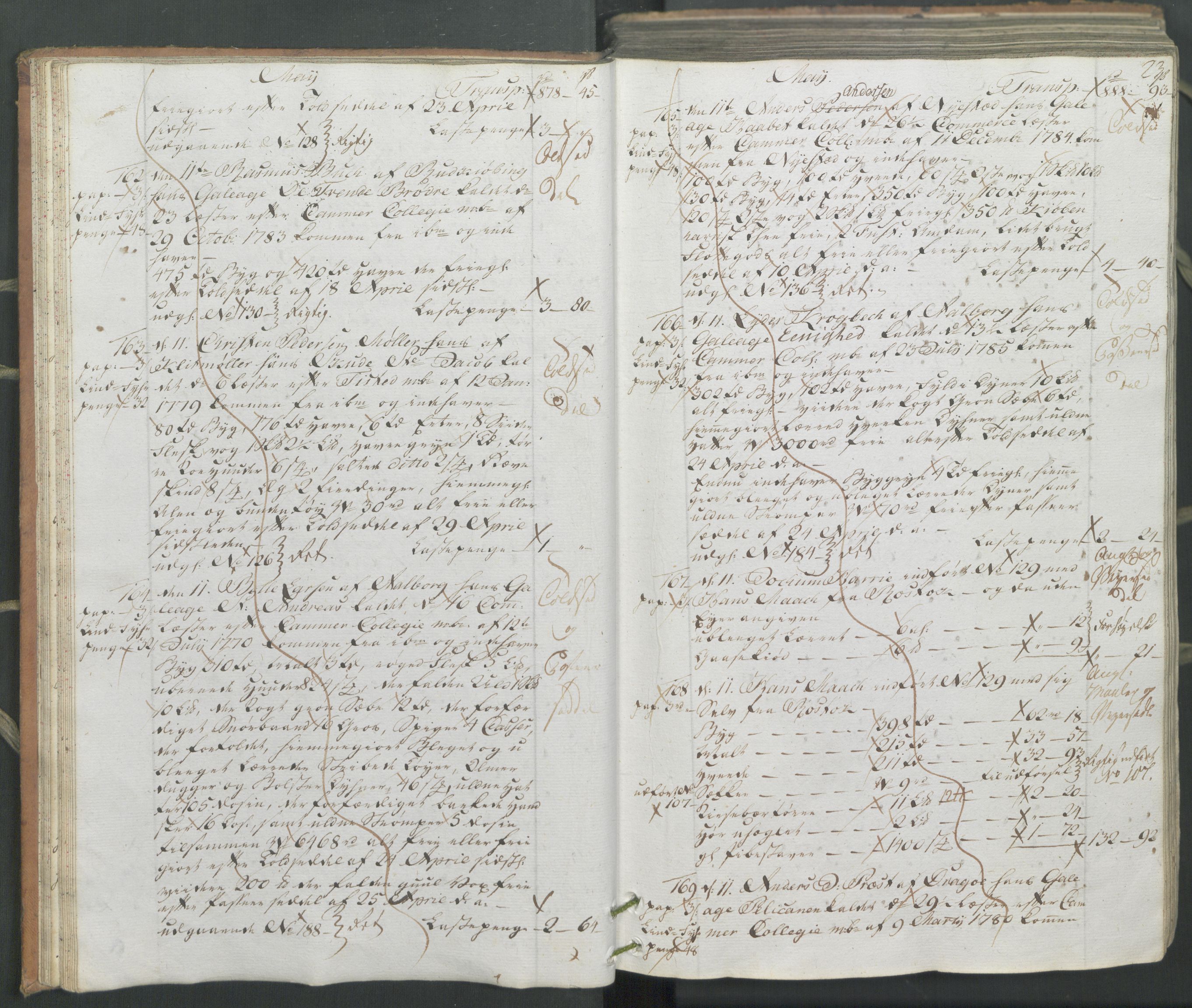 Generaltollkammeret, tollregnskaper, AV/RA-EA-5490/R26/L0222/0001: Tollregnskaper Bergen A / Inngående hovedtollbok, 1786, p. 22b-23a
