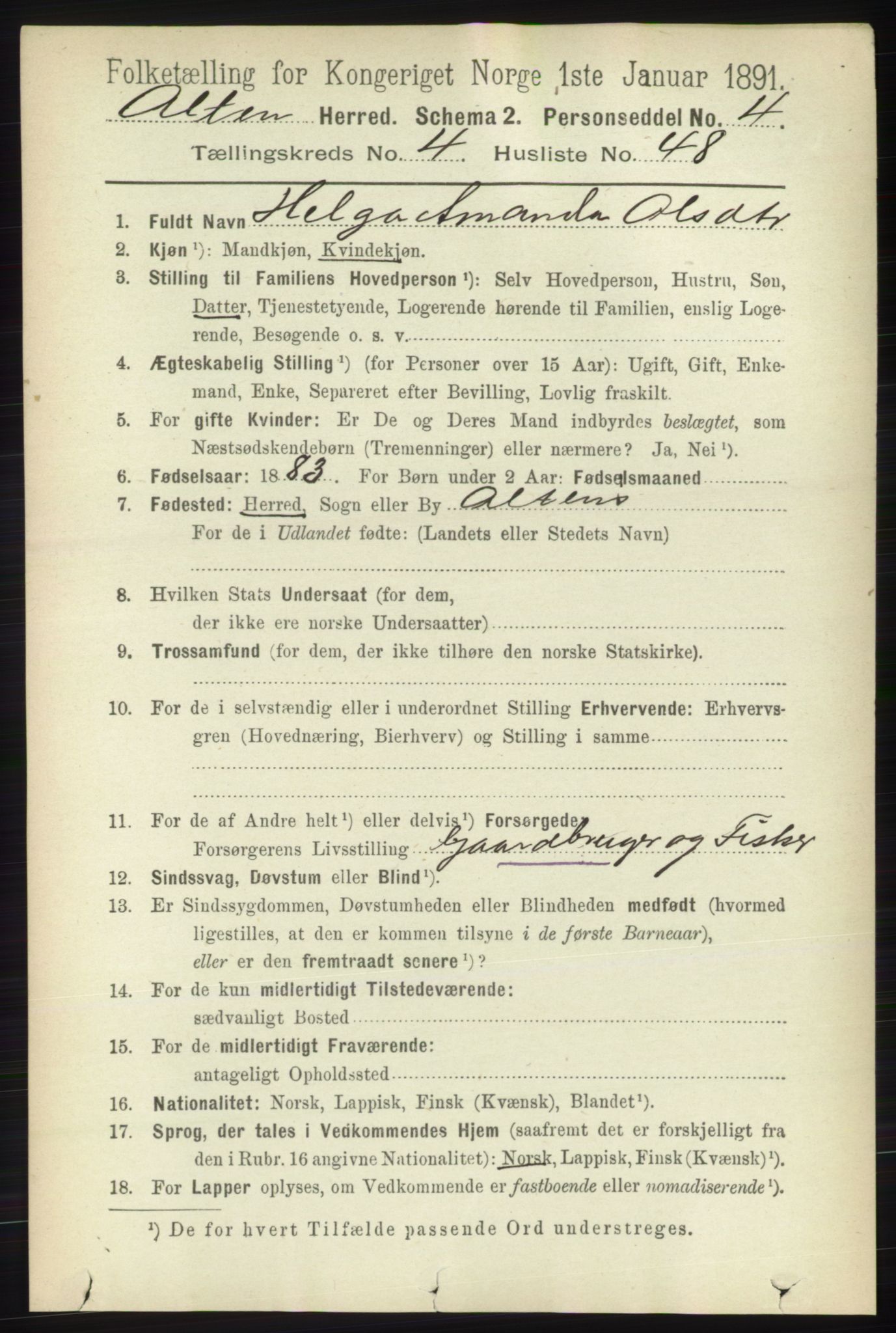 RA, 1891 census for 2012 Alta, 1891, p. 1603