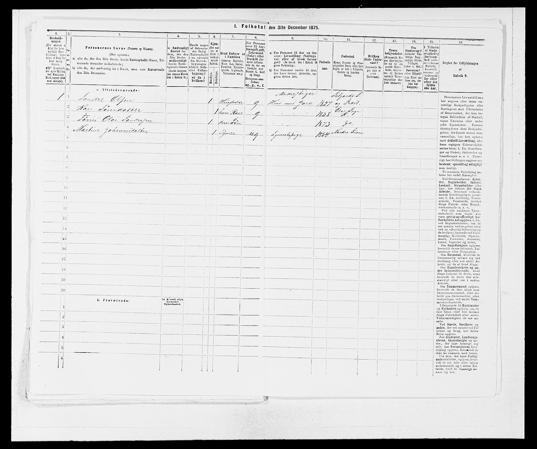 SAB, 1875 census for 1224P Kvinnherad, 1875, p. 192