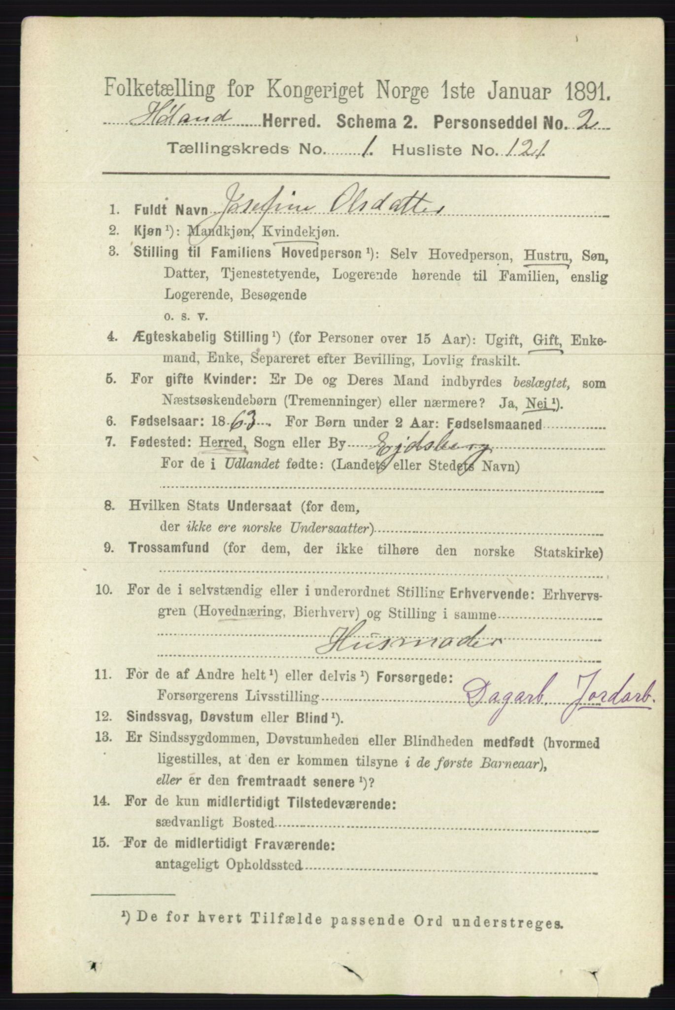 RA, 1891 census for 0221 Høland, 1891, p. 800