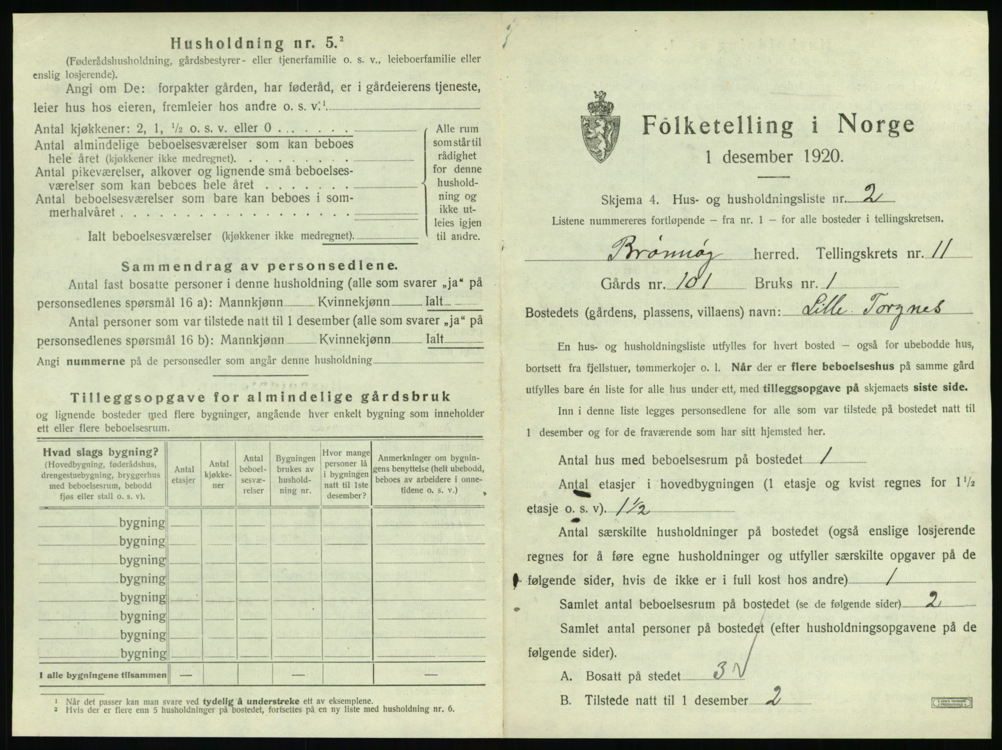 SAT, 1920 census for Brønnøy, 1920, p. 1080