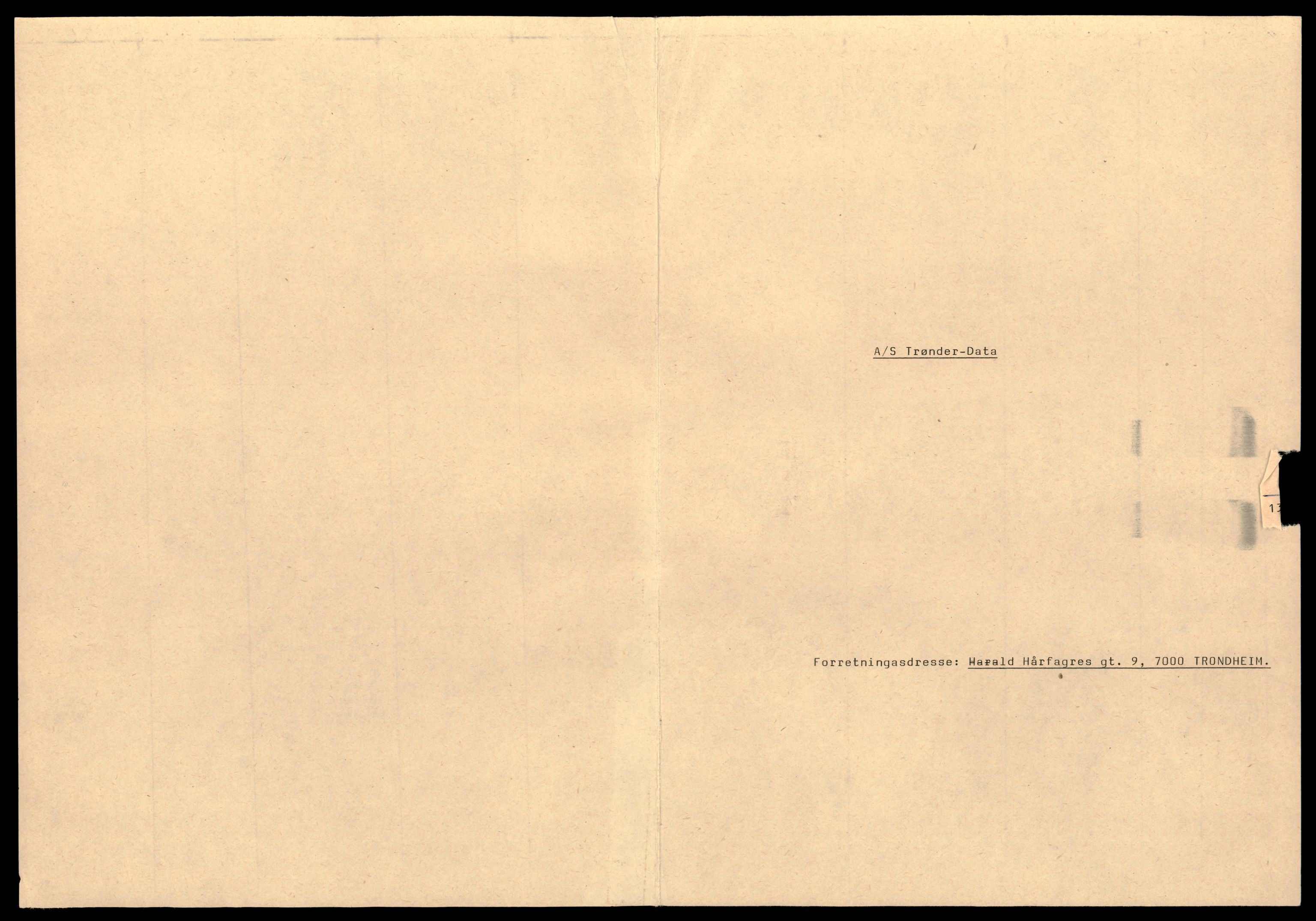 Trondheim byfogd, AV/SAT-A-0003/2/J/Jd/Jdb/L0085: Aksjeselskap, andelslag og borettslag, Trø-Å, 1982-1985, p. 1