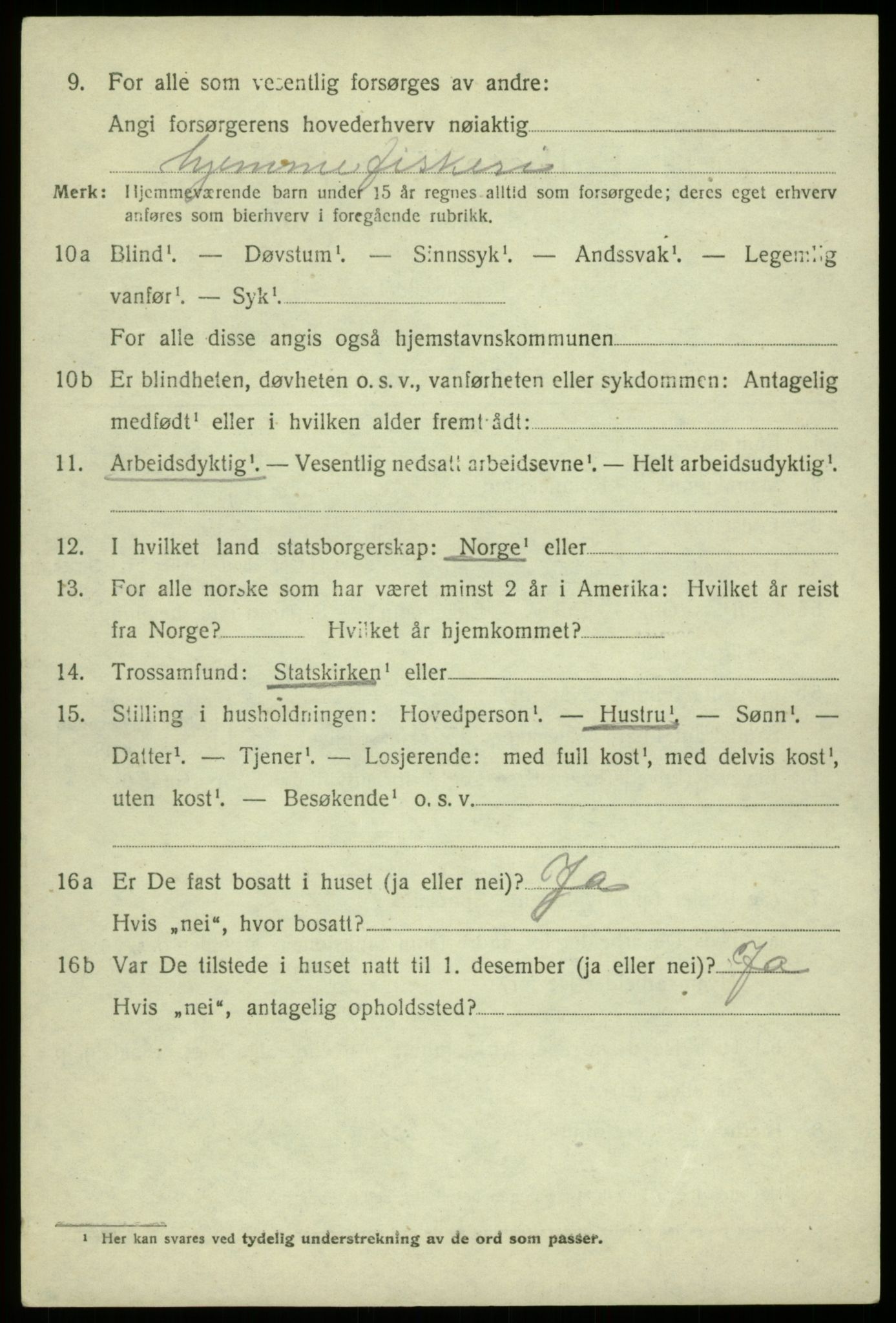 SAB, 1920 census for Fjell, 1920, p. 5225