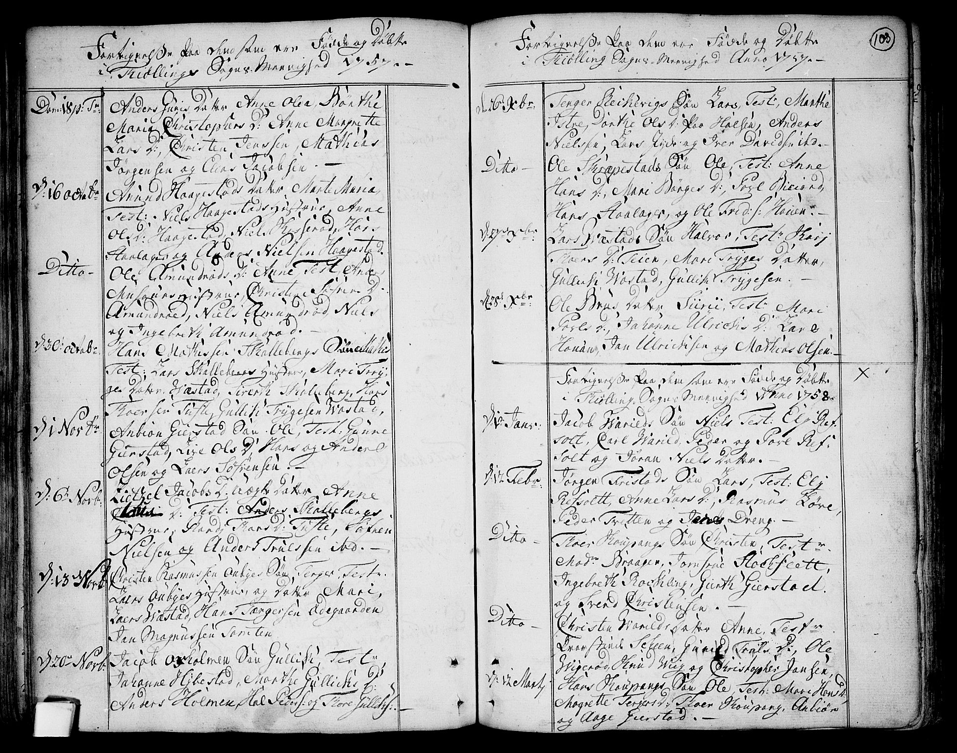 Tjølling kirkebøker, SAKO/A-60/F/Fa/L0003: Parish register (official) no. 3, 1735-1778, p. 103