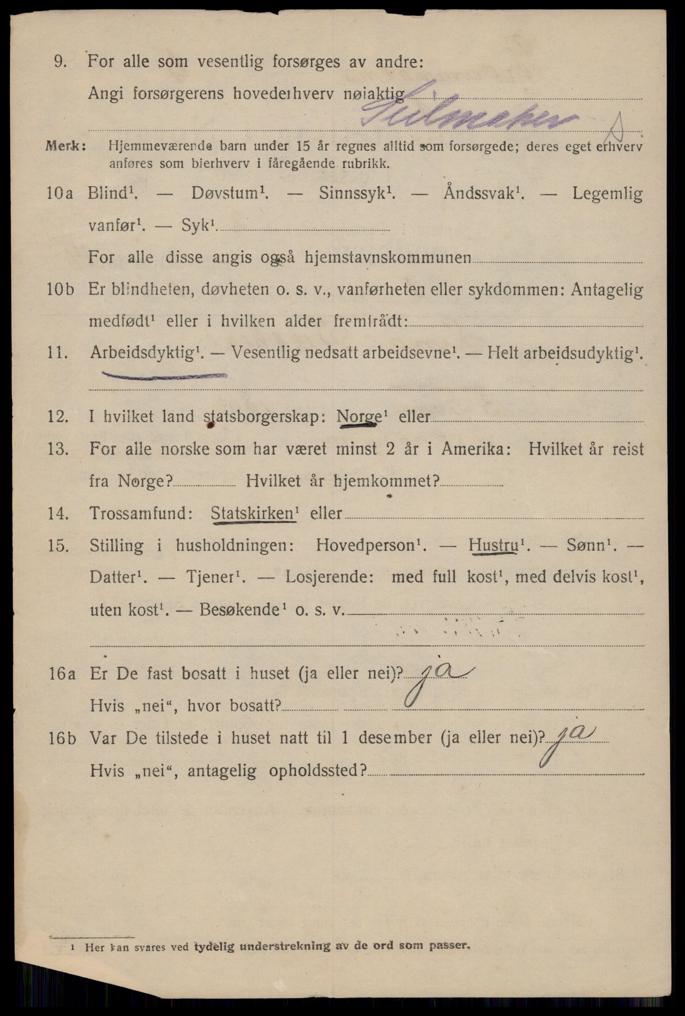 SAT, 1920 census for Trondheim, 1920, p. 51093