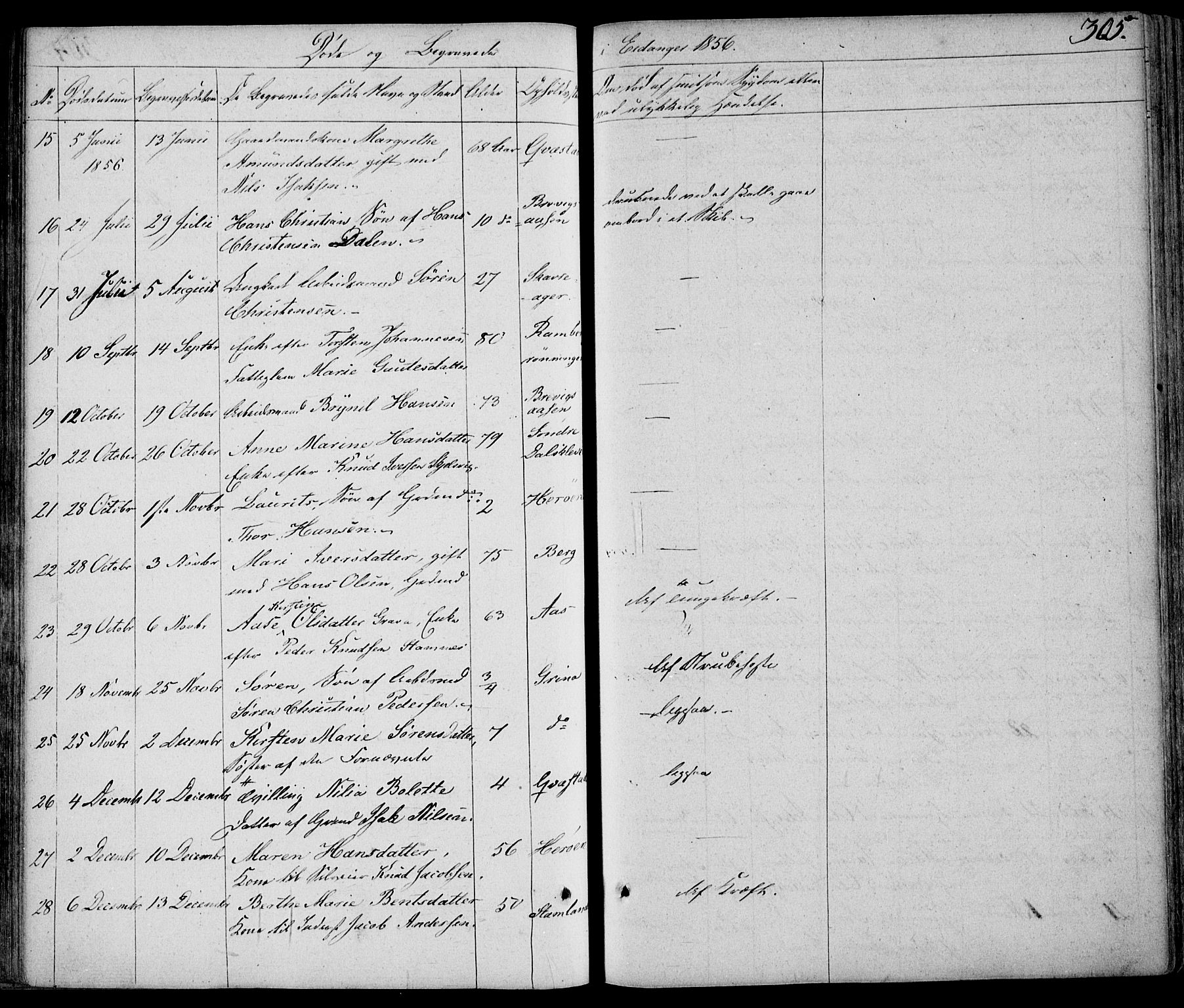 Eidanger kirkebøker, AV/SAKO-A-261/F/Fa/L0008: Parish register (official) no. 8, 1831-1858, p. 305