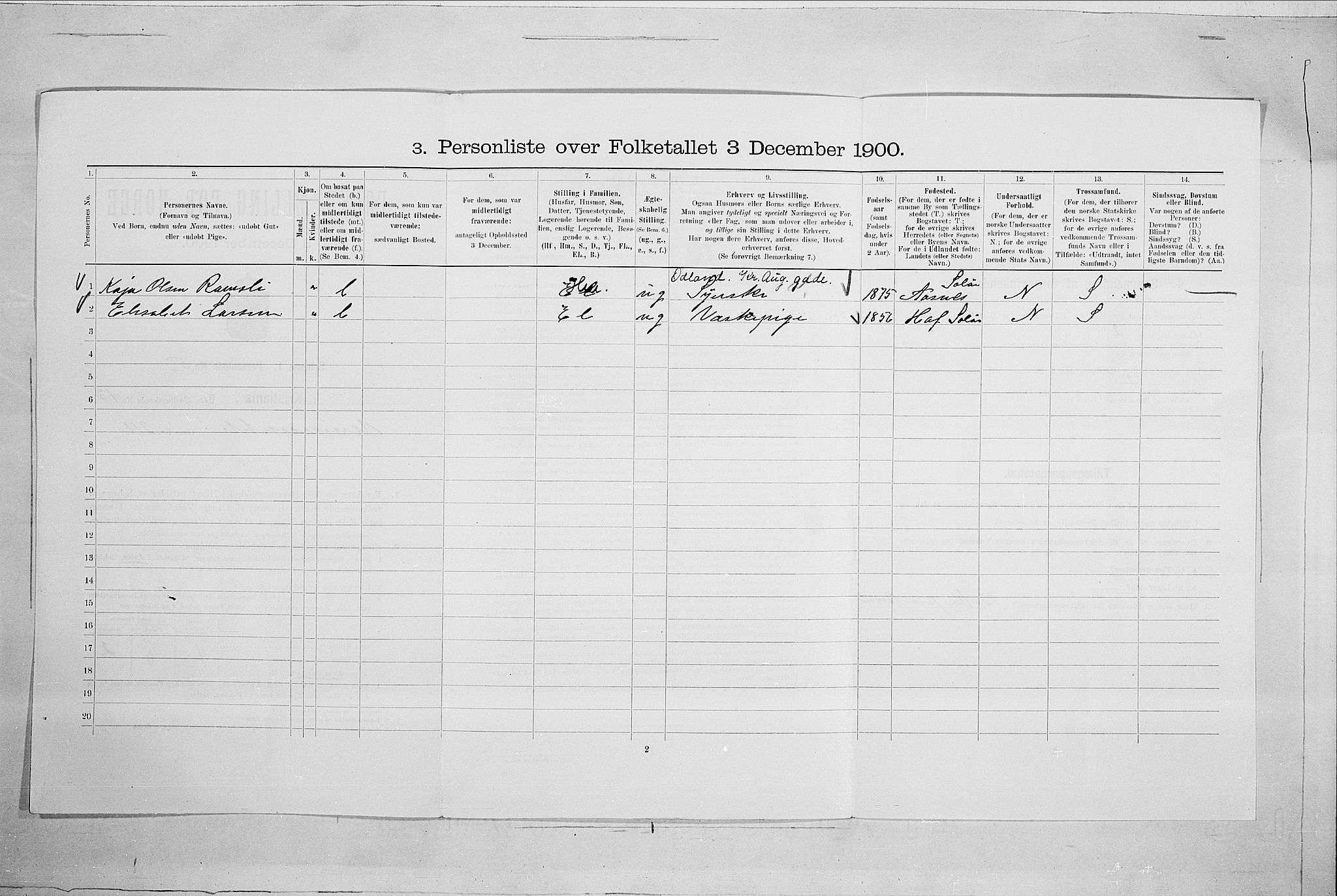 SAO, 1900 census for Kristiania, 1900, p. 107987