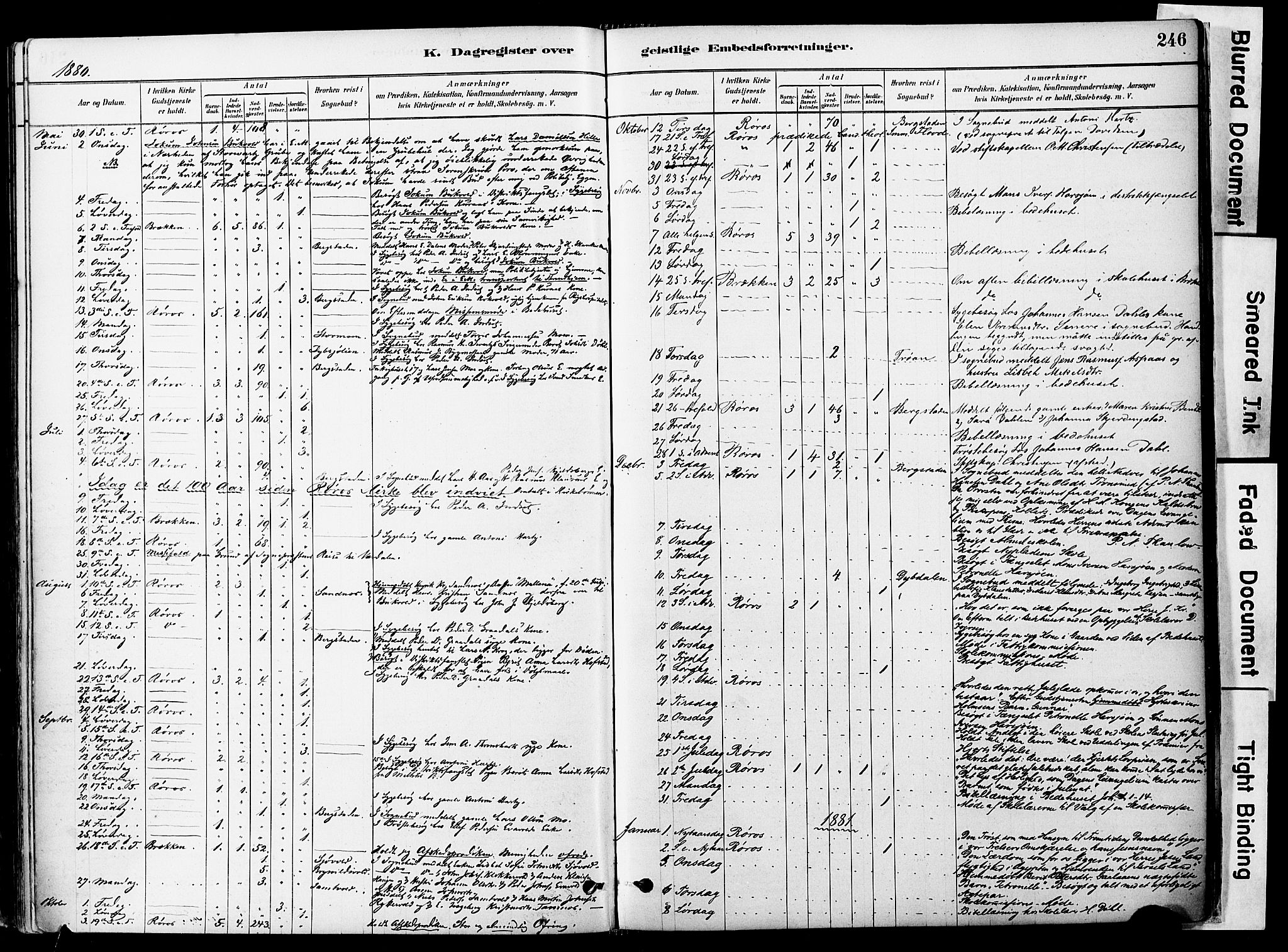 Ministerialprotokoller, klokkerbøker og fødselsregistre - Sør-Trøndelag, SAT/A-1456/681/L0933: Parish register (official) no. 681A11, 1879-1890, p. 246