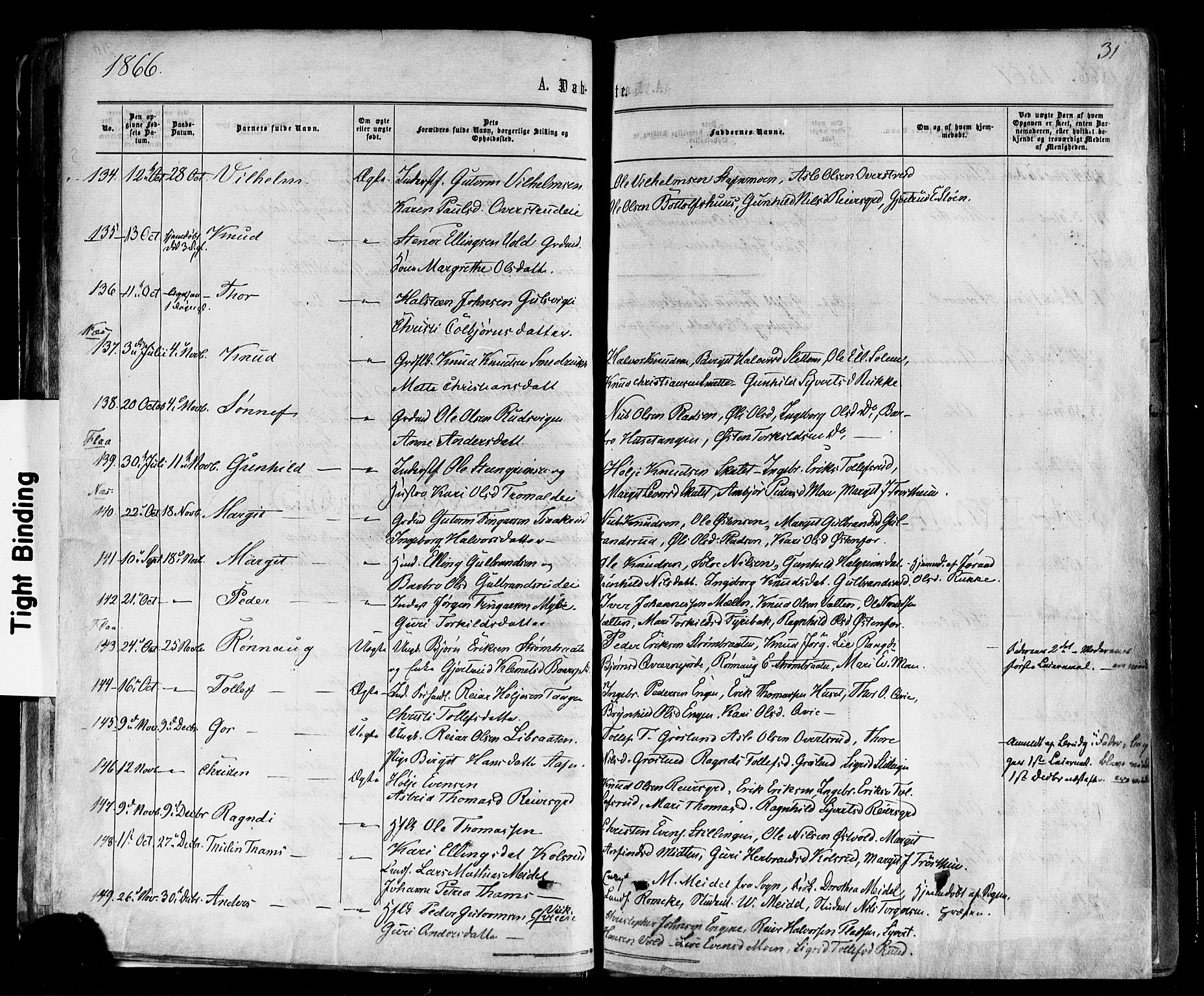 Nes kirkebøker, AV/SAKO-A-236/F/Fa/L0010: Parish register (official) no. 10, 1864-1880, p. 31