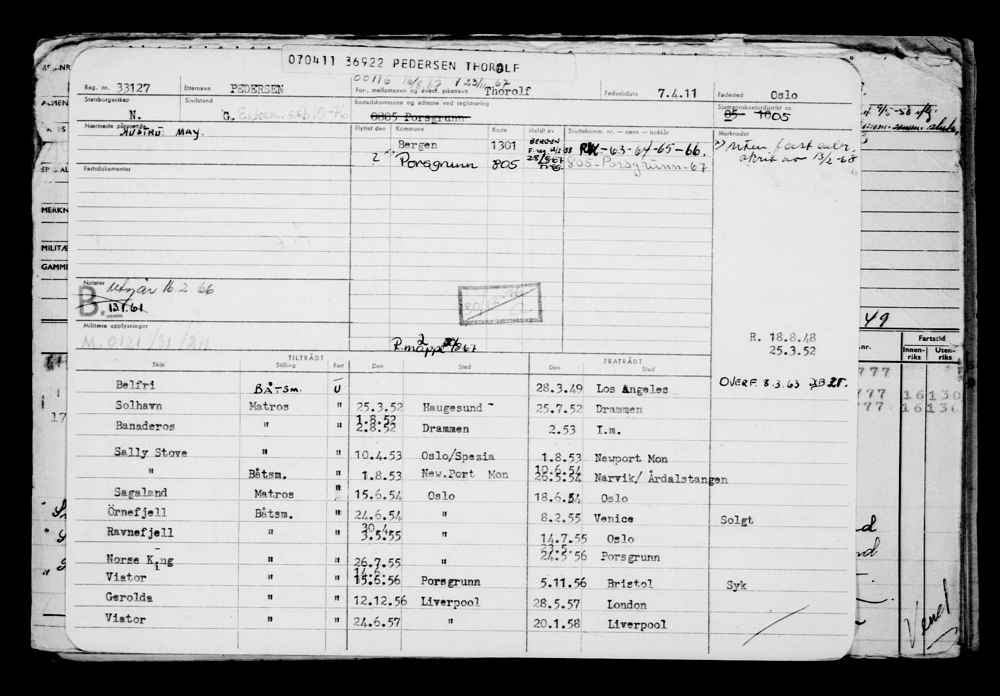 Direktoratet for sjømenn, AV/RA-S-3545/G/Gb/L0095: Hovedkort, 1911, p. 108