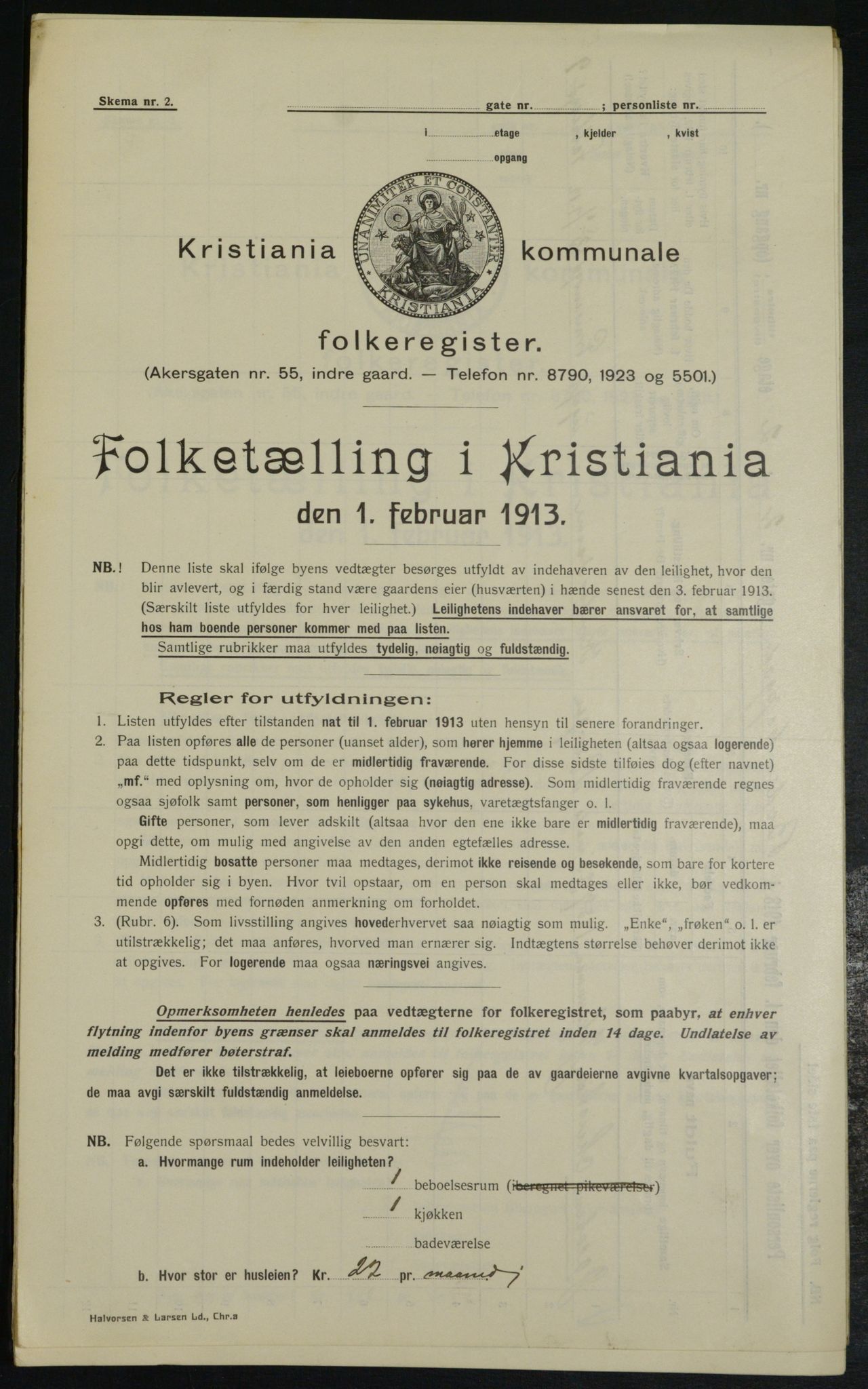 OBA, Municipal Census 1913 for Kristiania, 1913, p. 4577