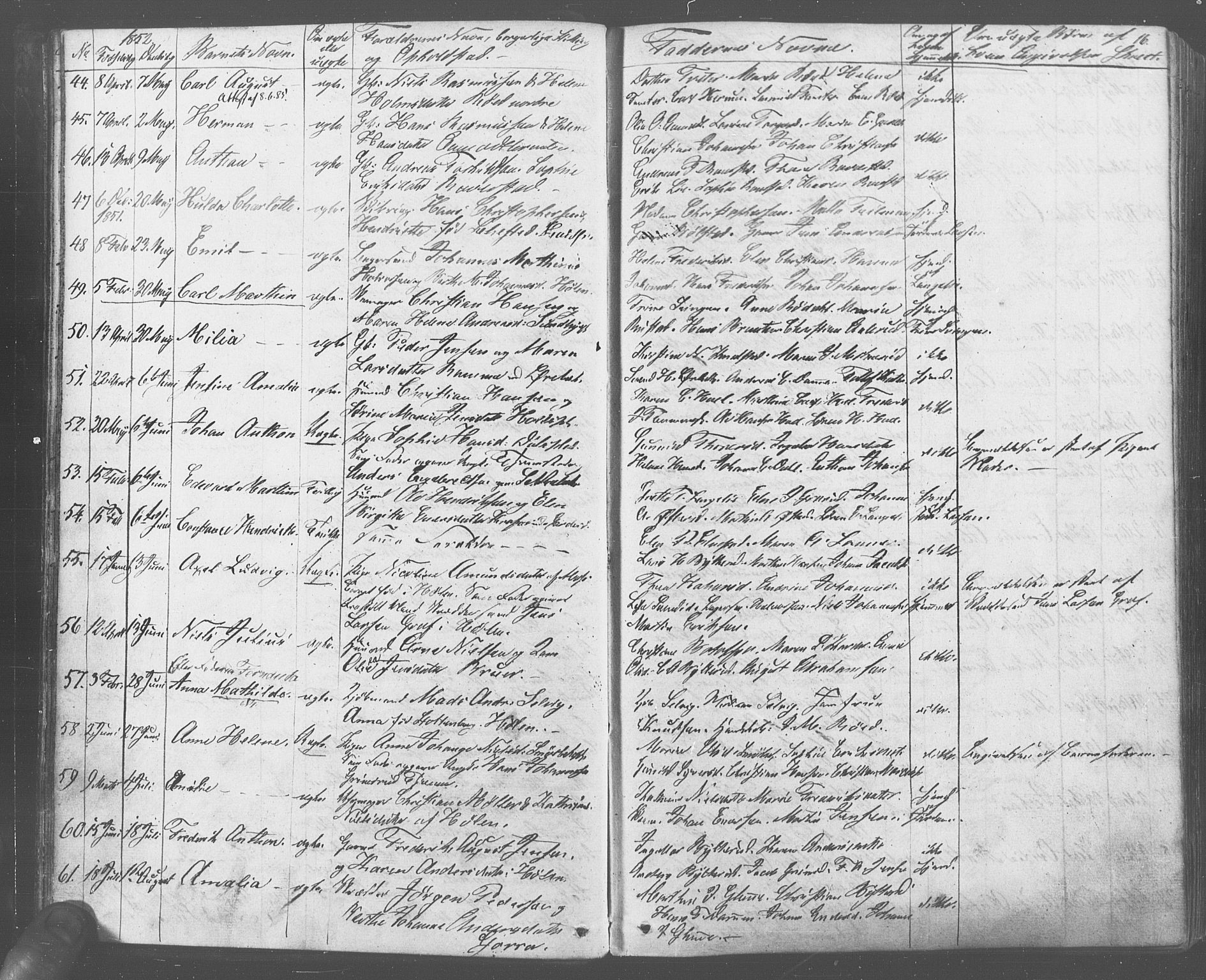 Vestby prestekontor Kirkebøker, SAO/A-10893/F/Fa/L0007: Parish register (official) no. I 7, 1850-1862, p. 16