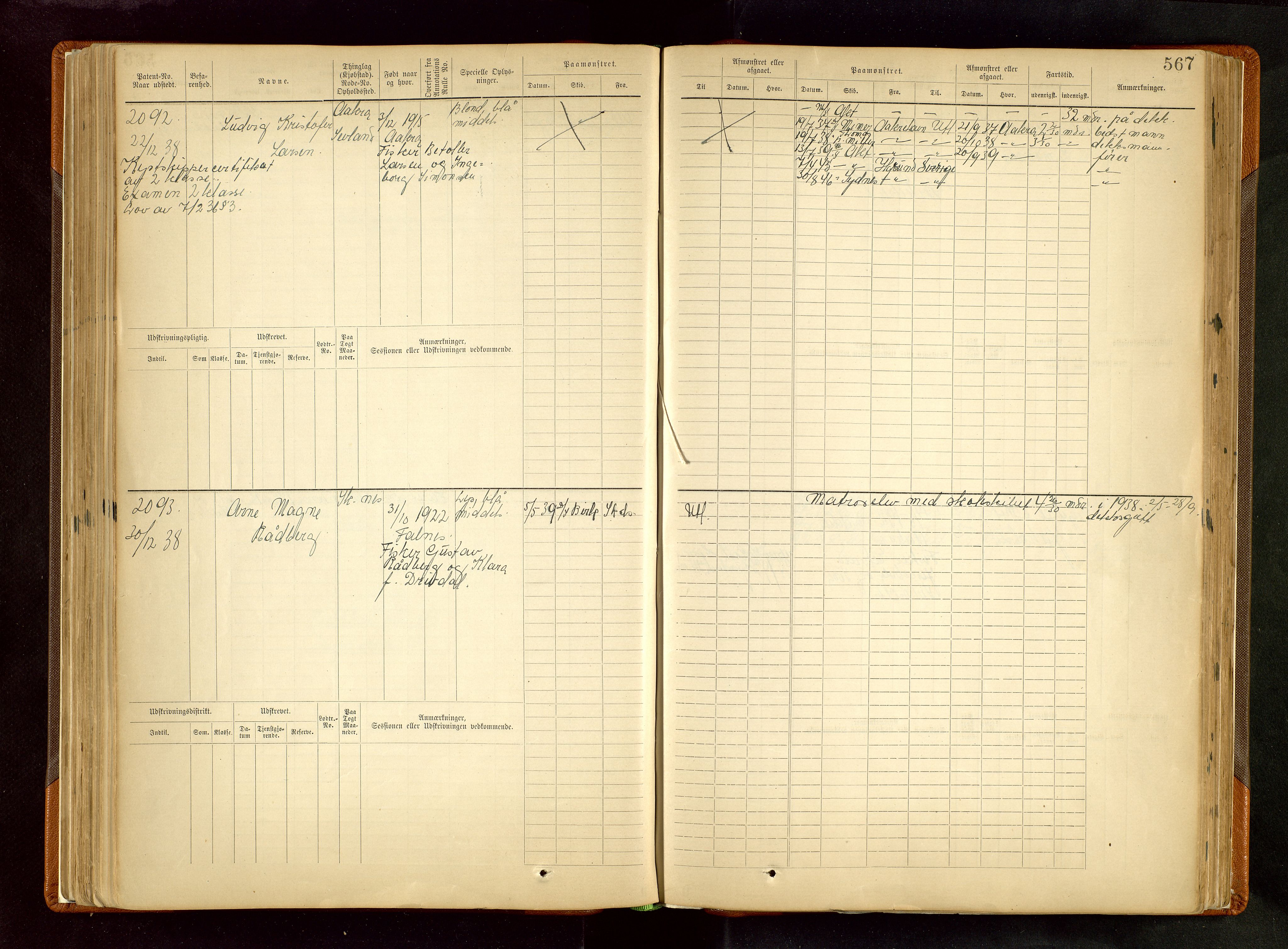 Haugesund sjømannskontor, AV/SAST-A-102007/F/Fb/Fbb/L0002: Sjøfartsrulle Skudenes kretsnr. 959-2439, 1860-1948, p. 567