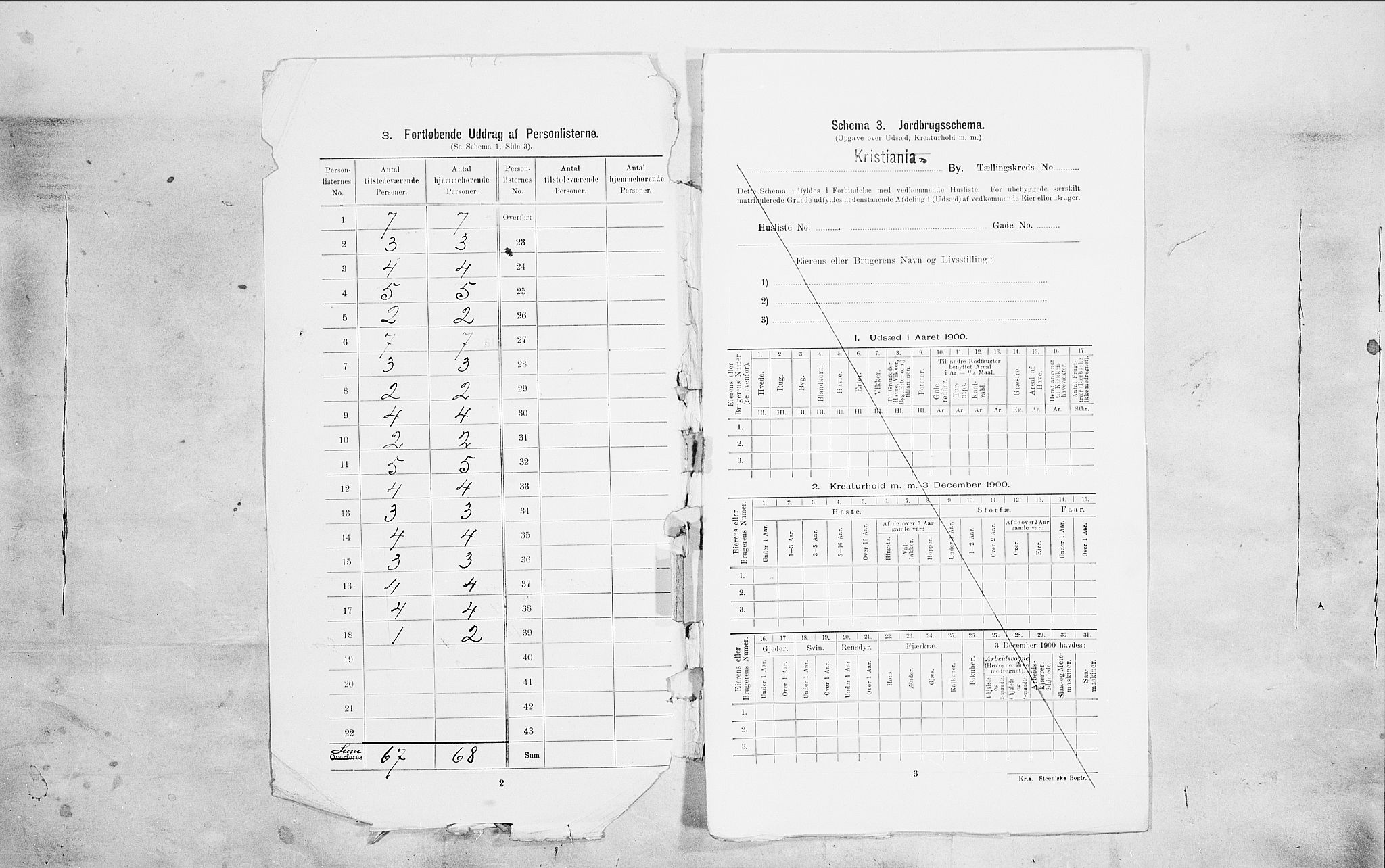 SAO, 1900 census for Kristiania, 1900, p. 87265