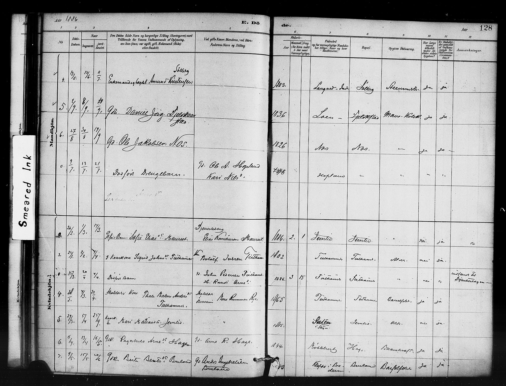 Innvik sokneprestembete, AV/SAB-A-80501: Parish register (official) no. D 1, 1879-1900, p. 128