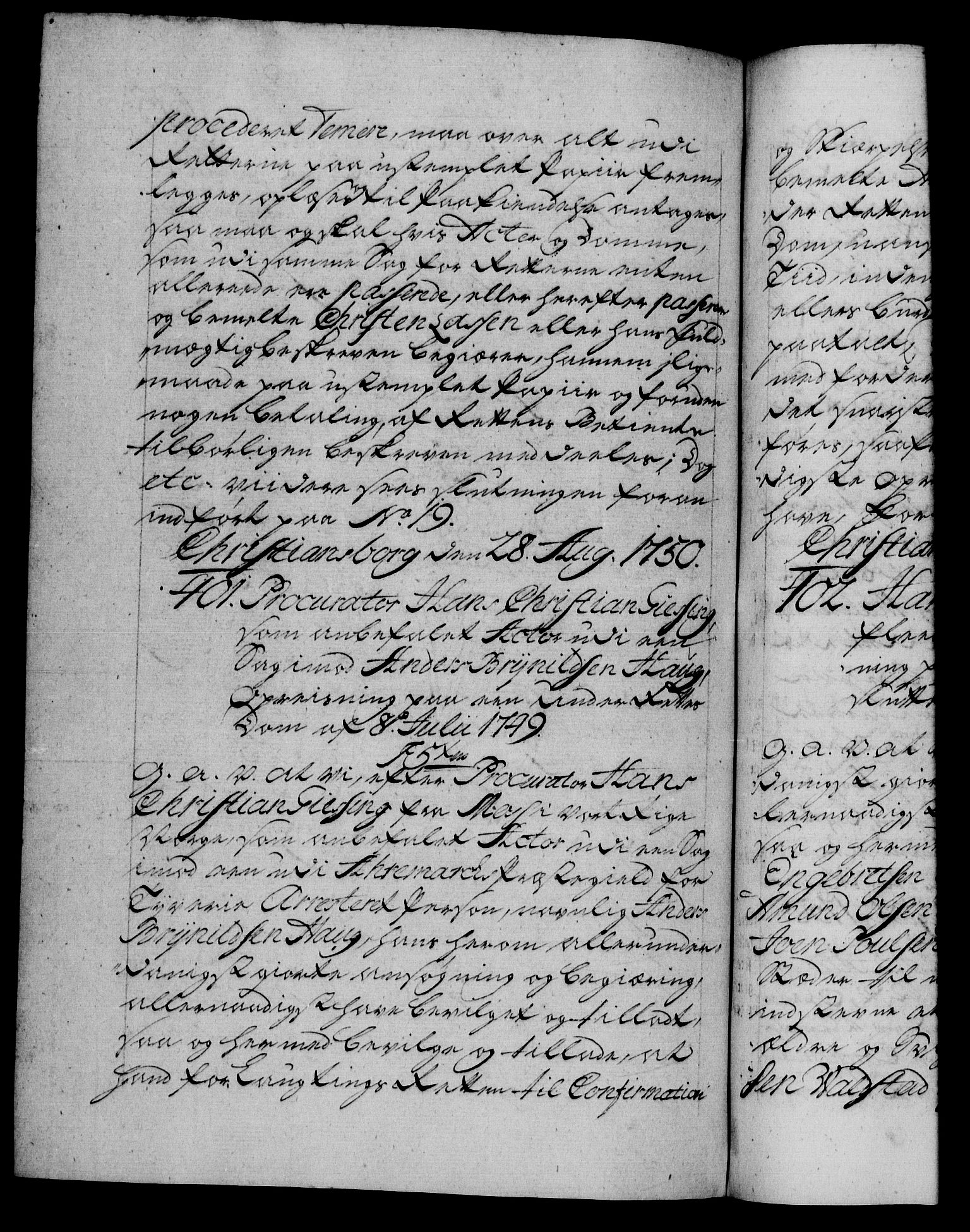 Danske Kanselli 1572-1799, AV/RA-EA-3023/F/Fc/Fca/Fcaa/L0036: Norske registre, 1749-1750, p. 615b