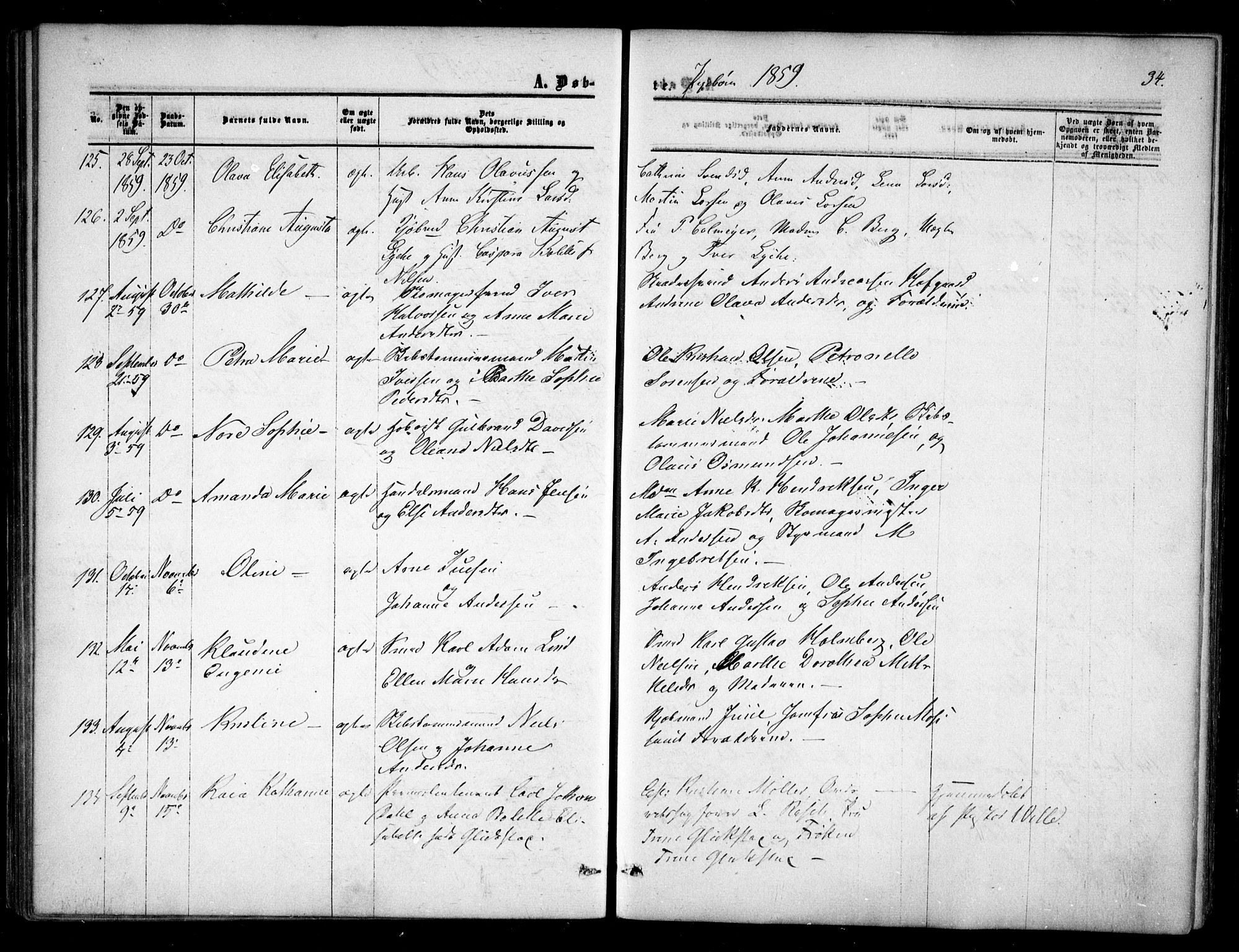 Halden prestekontor Kirkebøker, AV/SAO-A-10909/F/Fa/L0007: Parish register (official) no. I 7, 1857-1865, p. 34