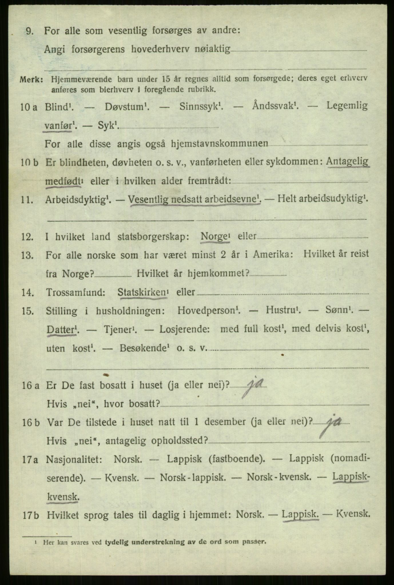 SATØ, 1920 census for Lyngen, 1920, p. 3534