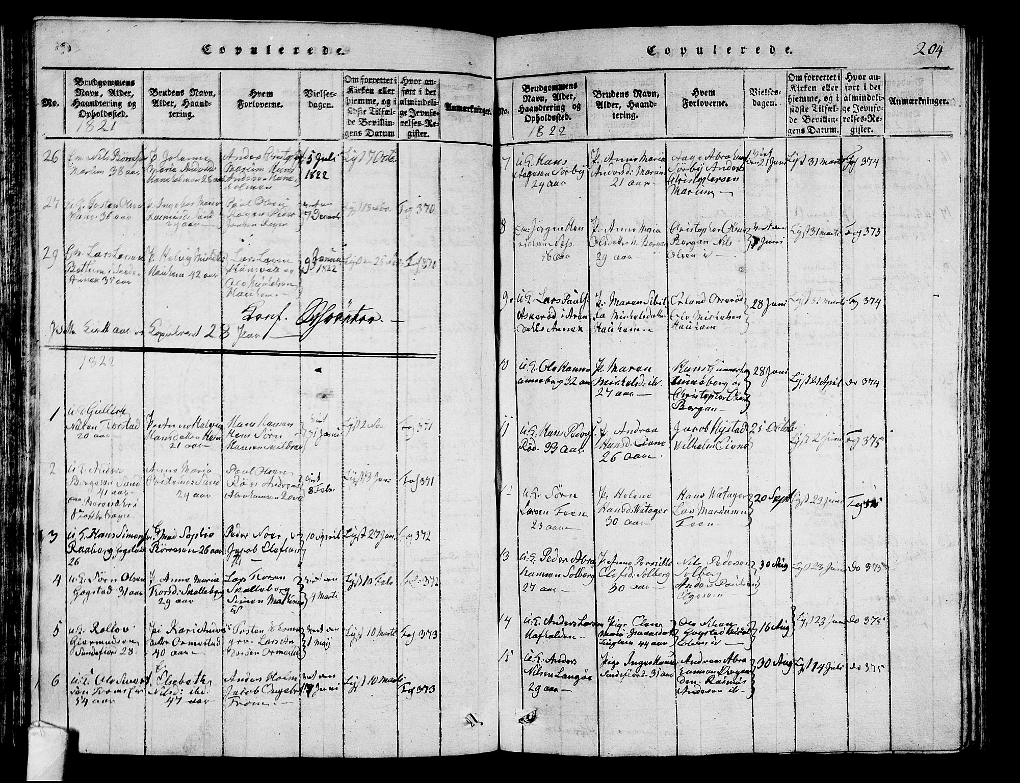 Sandar kirkebøker, SAKO/A-243/G/Ga/L0001: Parish register (copy) no. 1, 1814-1835, p. 204