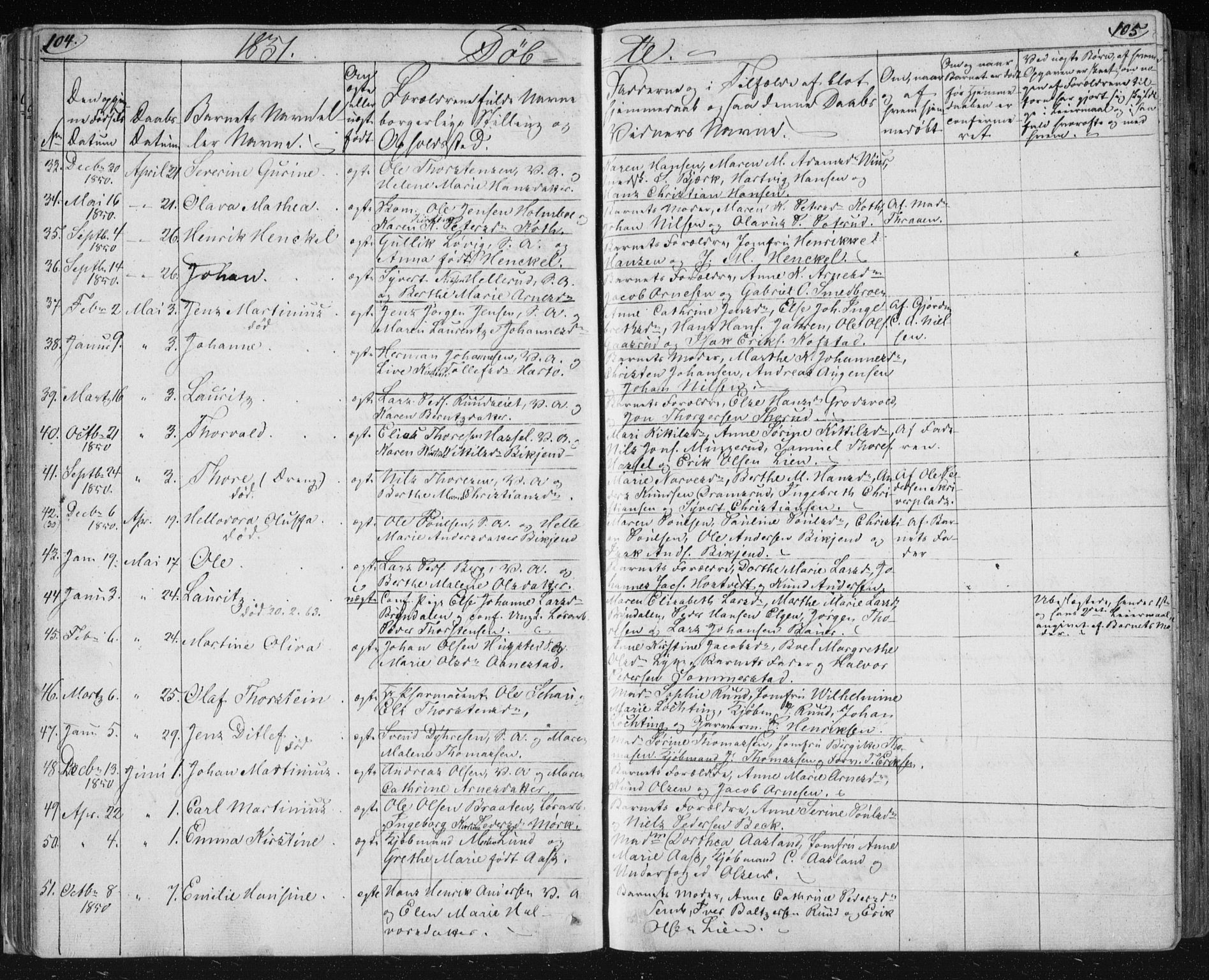 Kongsberg kirkebøker, AV/SAKO-A-22/F/Fa/L0009: Parish register (official) no. I 9, 1839-1858, p. 104-105