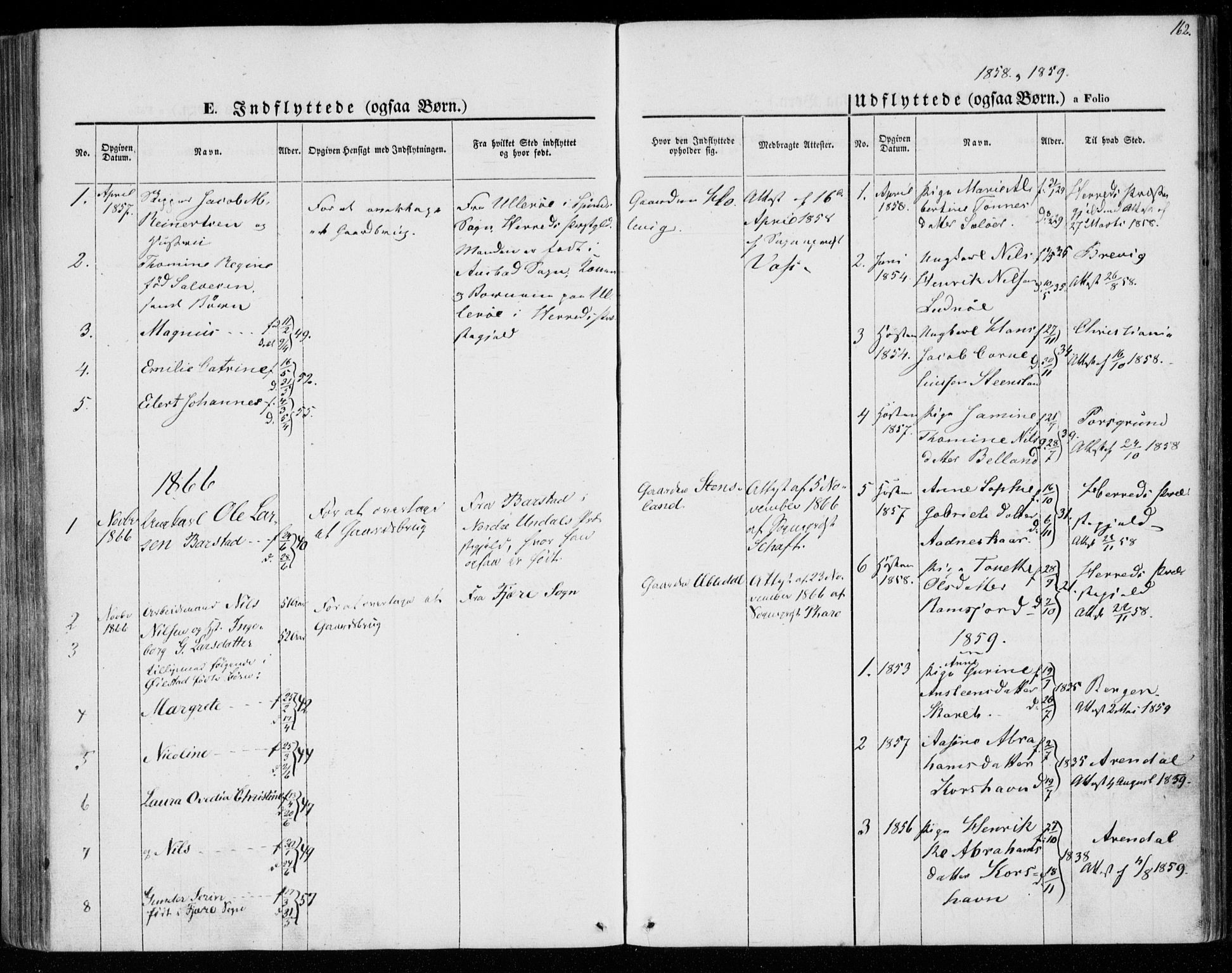 Lyngdal sokneprestkontor, SAK/1111-0029/F/Fa/Faa/L0002: Parish register (official) no. A 2, 1858-1870, p. 162