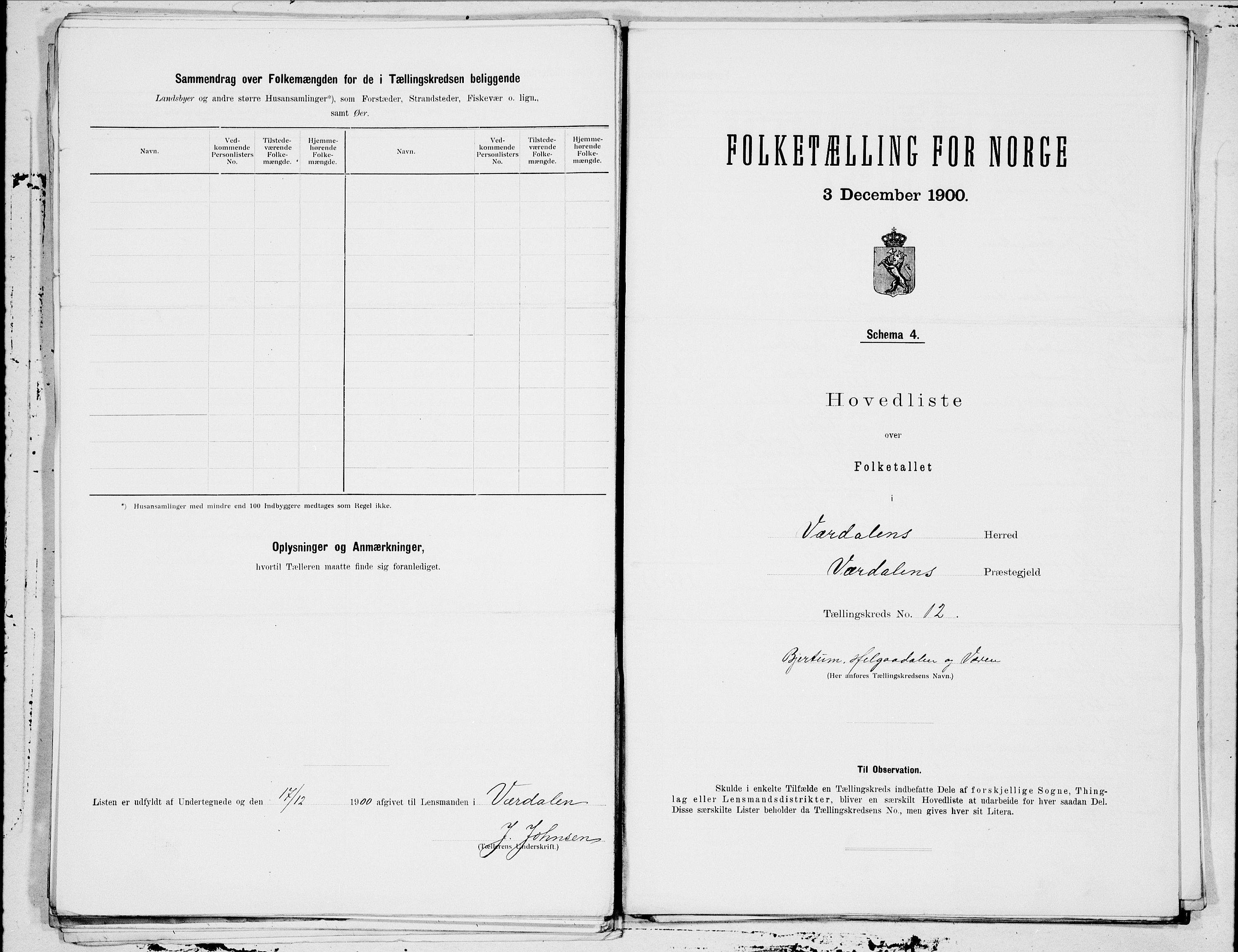 SAT, 1900 census for Verdal, 1900, p. 28