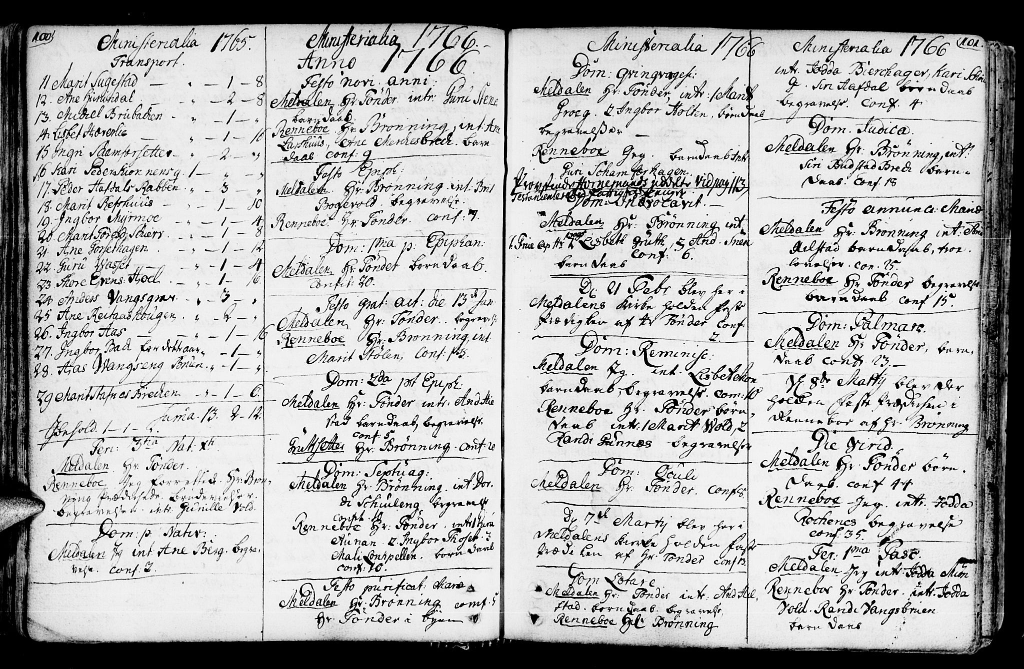 Ministerialprotokoller, klokkerbøker og fødselsregistre - Sør-Trøndelag, SAT/A-1456/672/L0851: Parish register (official) no. 672A04, 1751-1775, p. 100-101