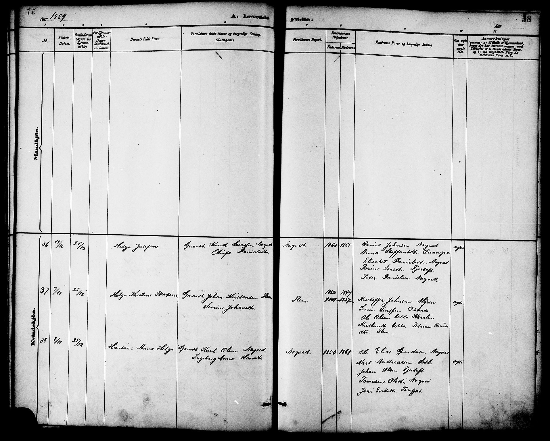 Ministerialprotokoller, klokkerbøker og fødselsregistre - Møre og Romsdal, AV/SAT-A-1454/536/L0501: Parish register (official) no. 536A10, 1884-1896, p. 58