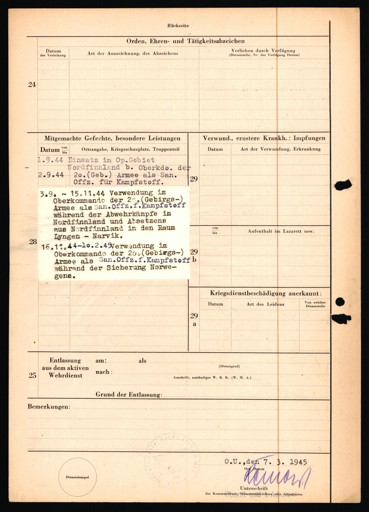 Forsvarets Overkommando. 2 kontor. Arkiv 11.4. Spredte tyske arkivsaker, AV/RA-RAFA-7031/D/Dar/Dara/L0018: Personalbøker, 1940-1945, p. 814